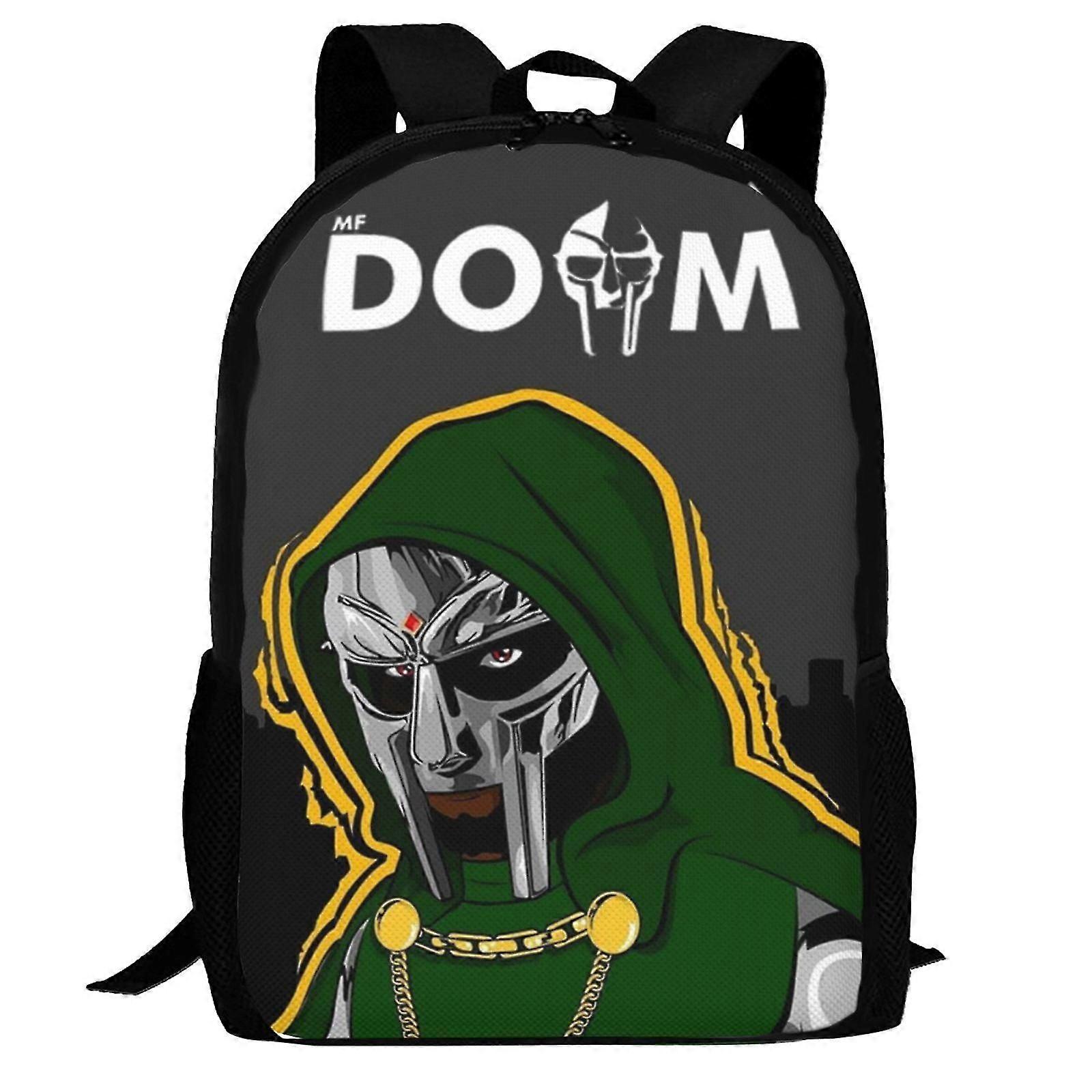 j1357 MF Doom حقيبة ظهر ، حقيبة ظهر للكمبيوتر المحمول بطباعة ثلاثية الأبعاد خفيفة الوزن غير رسمية حقيبة كتب حقيبة سفر متعددة الوظائف p1357