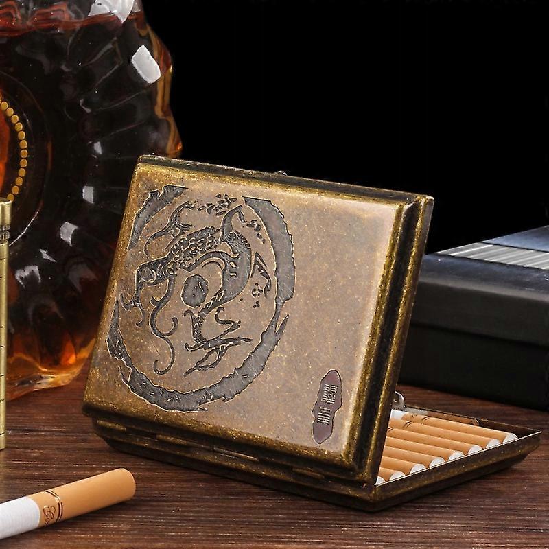 2023 Vintage Metal Pure Copper Cigarette Case Chinese
