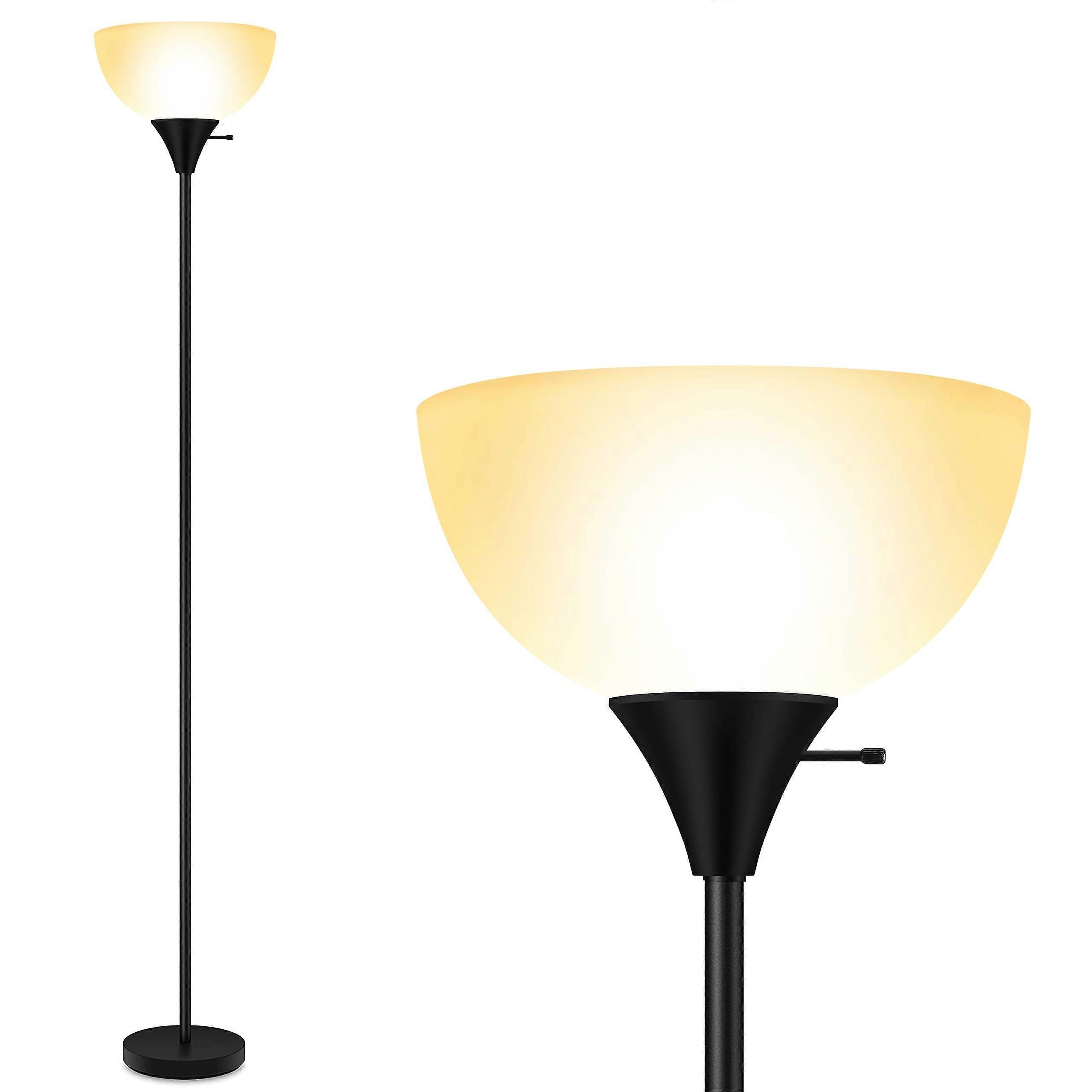 Floor Lamp, 70.1-Inch Tall LED Black Torchiere with E26 Base, Modern Eye-Caring Design for Home Decor