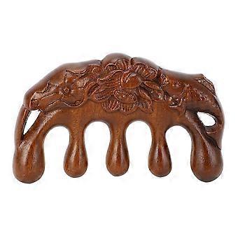 Meridian Kamm Holz Kopfhaut Massage Kamm Wide Tooth Sandelholz Kamm für Kopf Hals Schulter Hand Arm