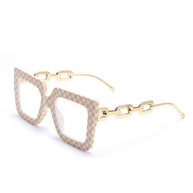 Fashion High-quality Large Frame Glasses Square Plain Glasses Optical Spectacle Anti blue light Computer glasses For Women Men