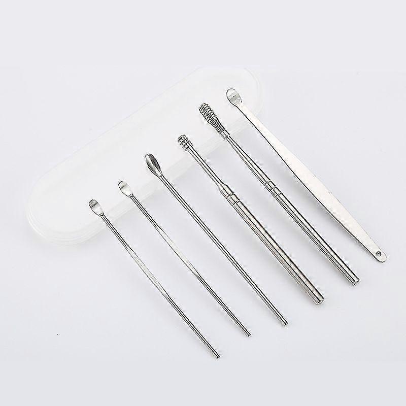 6pcs/set Stainless Steel Ear Wax Removal Cleaner Tool Earpick Kit
