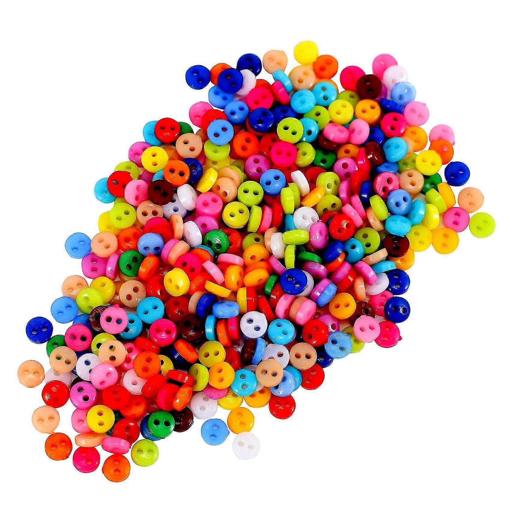 600 Pcs/lot 6mm Round Resin Mini Tiny Buttons Sewing Tools Decorative Button Scrapbooking Garment D