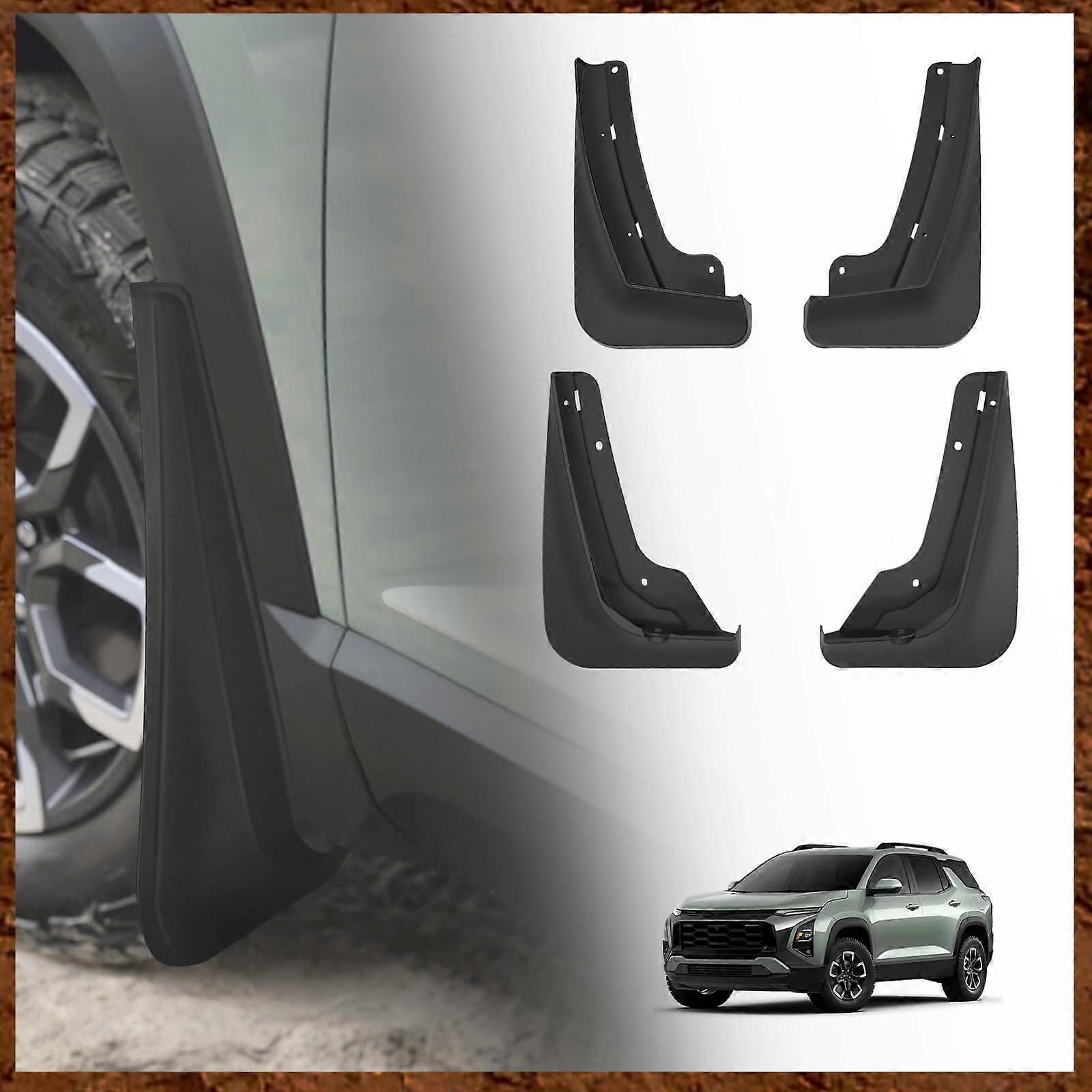 Mud Flaps For 2025 Chevrolet Equinox LT RS ACTIV Not For EV - Front And Rear All Weather Mud Guards 4-Piece