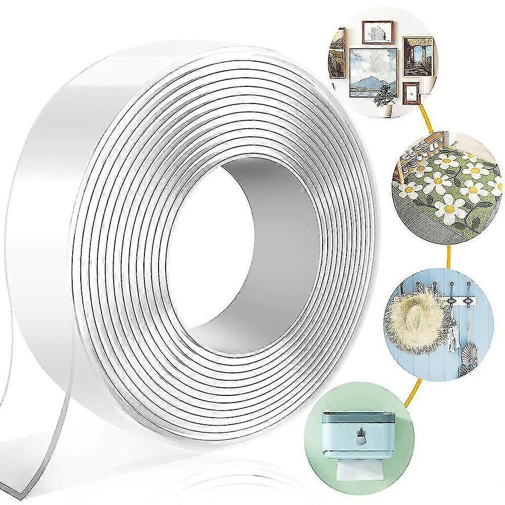 Double Sided Tape Heavy Duty - 30MM*3M Multipurpose Removable Wall Mounting Tape, Reusable Strong Adhesive Nano Tape Command Strips