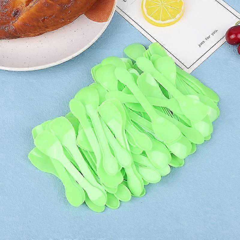 100 قطع ملاعق بلاستيكية صغيرة ملاعق أدوات المائدة لملاعق حلوى الآيس كريم جيلي