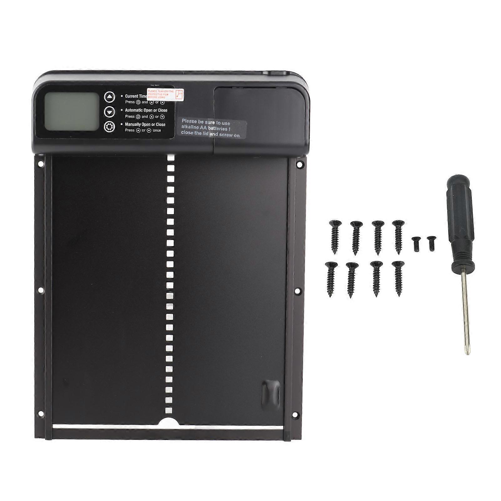 Automatic Chicken Coop Door with Timer, Aluminum Alloy, IP45 Waterproof, LED Display, Battery Powered, Automatic Door Opener for Farm