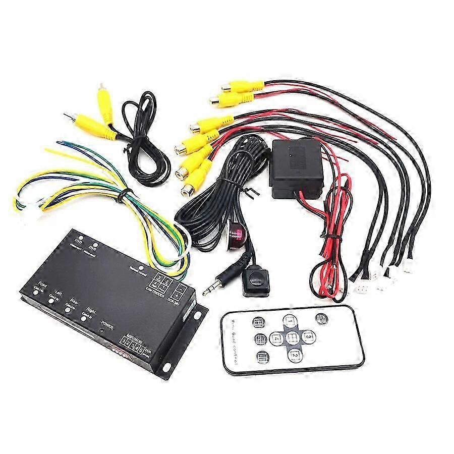 360 Degree for Four Cameras Image Combiner Switch Parking Video Split Control Box Video Support DVR