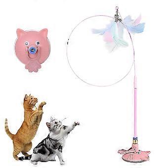 Interactief kattenveerspeelgoed, zuignap kattenteaser toverstokspeelgoed voor binnenkatten, kitten krabben