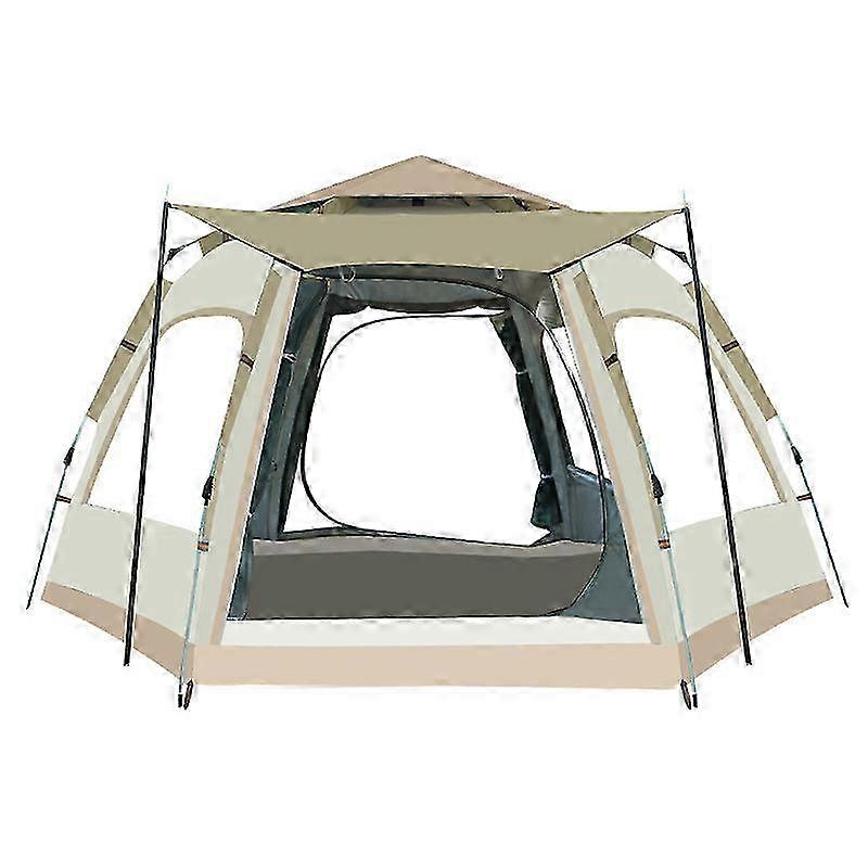 Outdoor automatic folding camping beach quick opening hexagonal camping thickened rainproof fully
