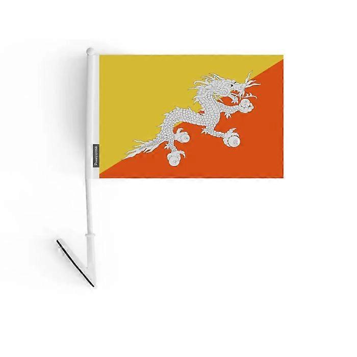 Adhesive Flag – Bhutan – 14 x 21 cm – Soft Polyester – Easy to Stick – 5 pieces