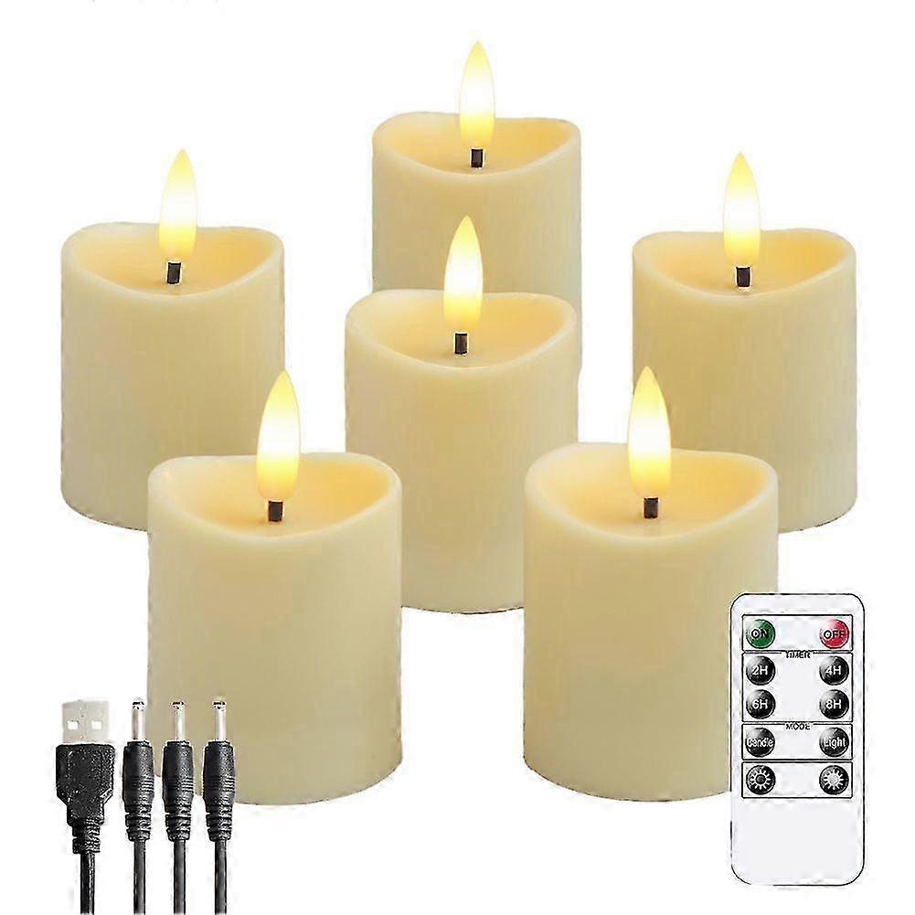LED Candles, Flickering Flameless Candles,Rechargeable Candle, Real Wax Candles with Remote Control,