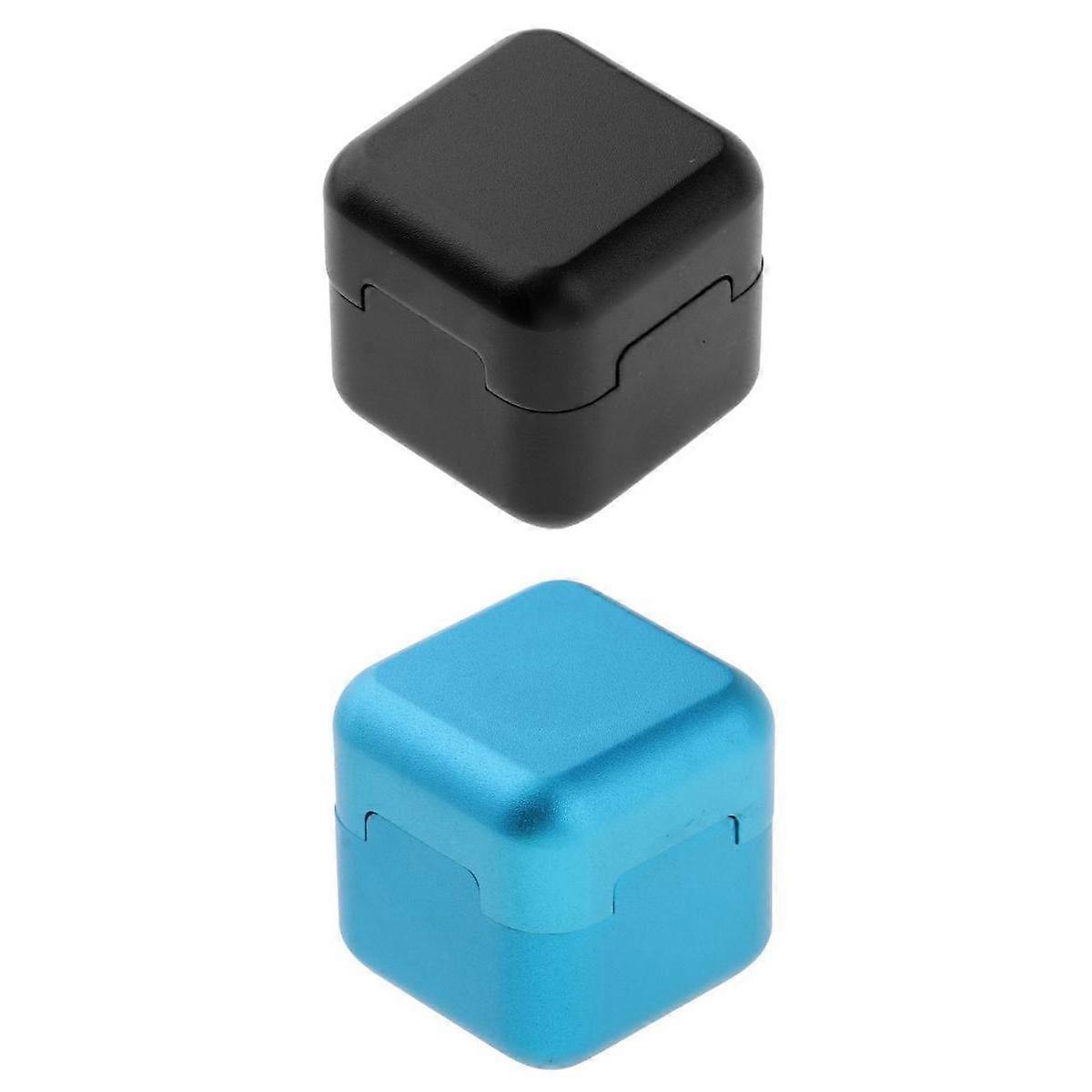 2 Packs Billiard Chalk Holder Pocket Pool Cue Chalk Holders Cases Black+Blue