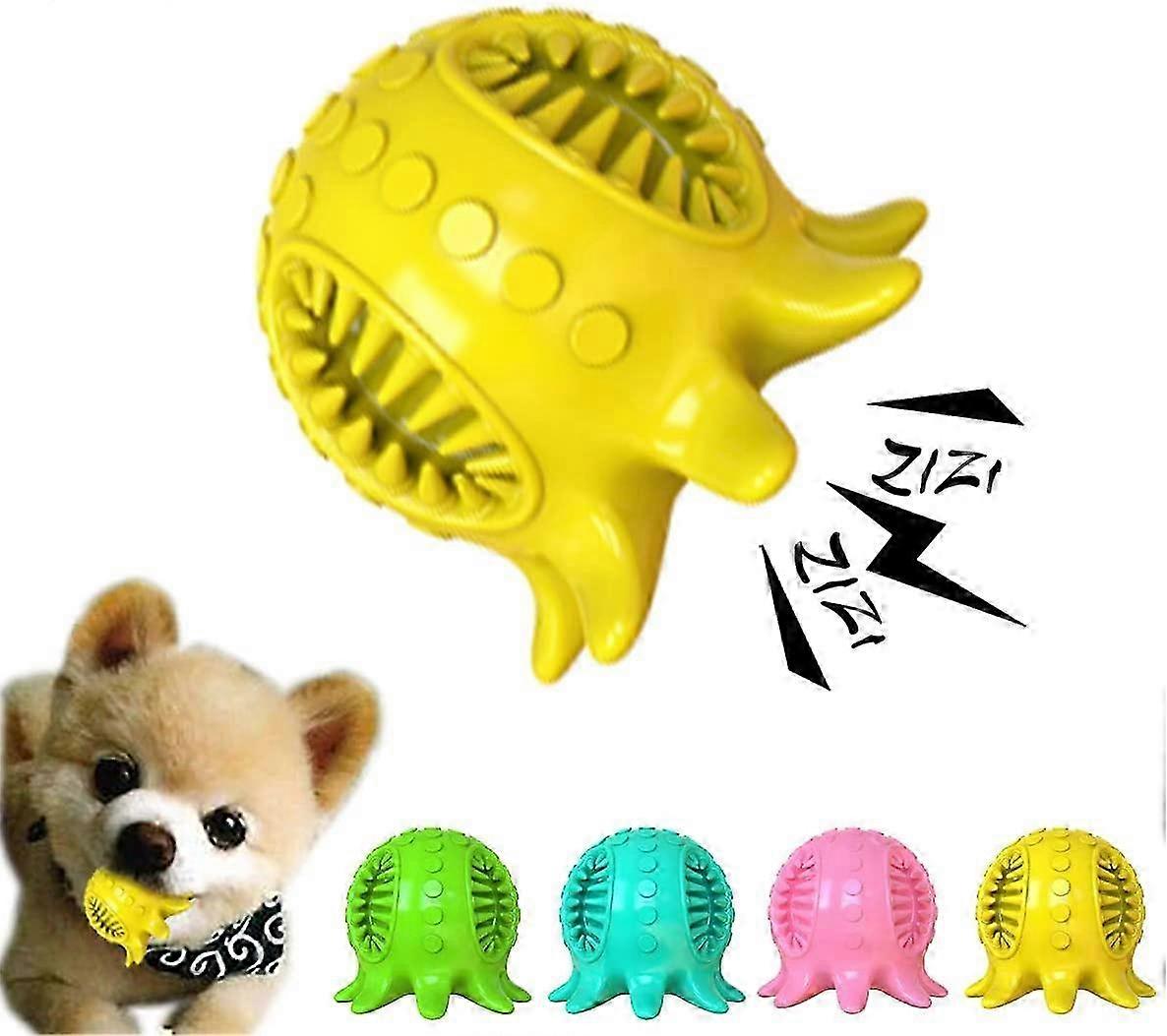 環境にやさしい天然ゴム犬の臼歯のおもちゃ、小型犬と中型犬のためのインタラクティブなパズルボール - ピンク