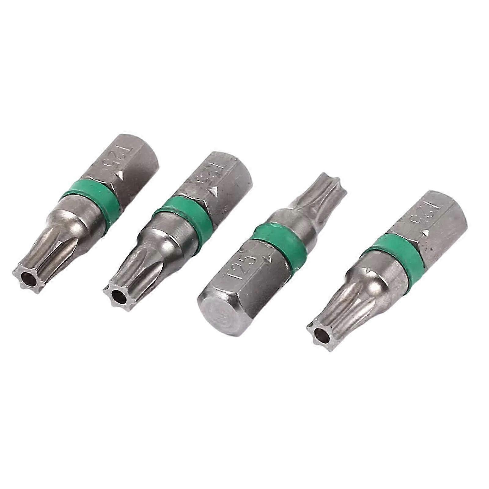 4PC 1/4 Hex Shank T25 Torx Security Screwdriver Bit Gray 25mm Long