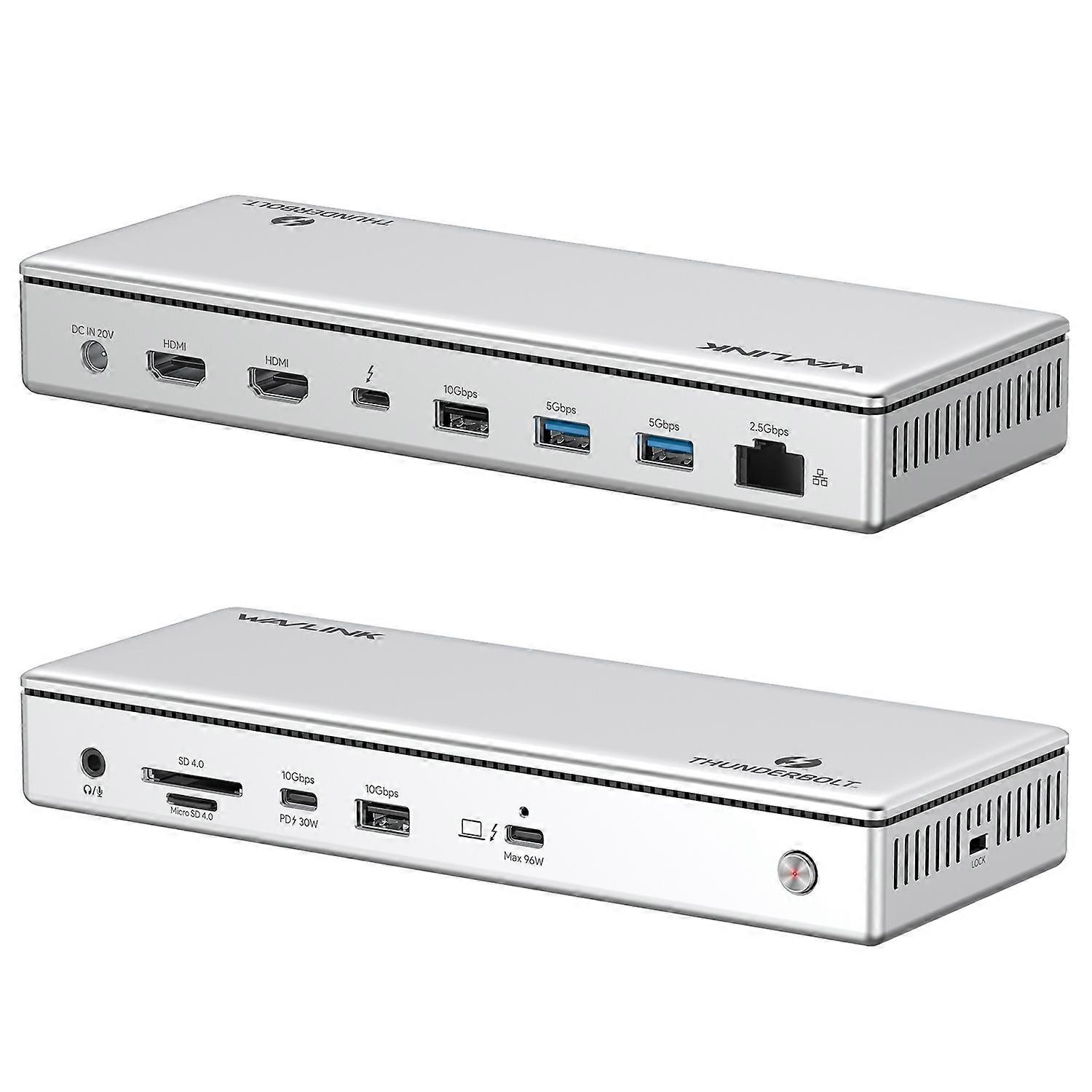 WAVLINK UTD45 Thunderbolt 4 Dockingstation 13 in 1 Hub 96W aufladendes 8K/4K-Display für Mac/Windows