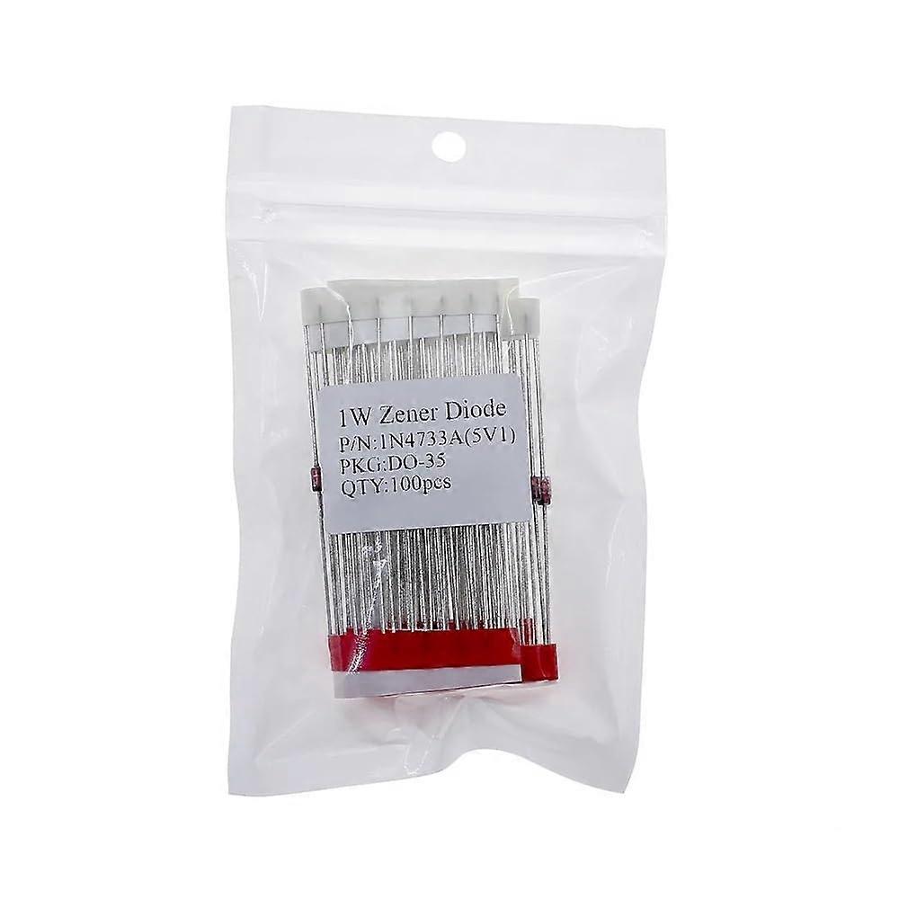 1W Zener Diode DO-35 Package 1N4728A 100 Pcs Bulk Set 3V-39V Varieties