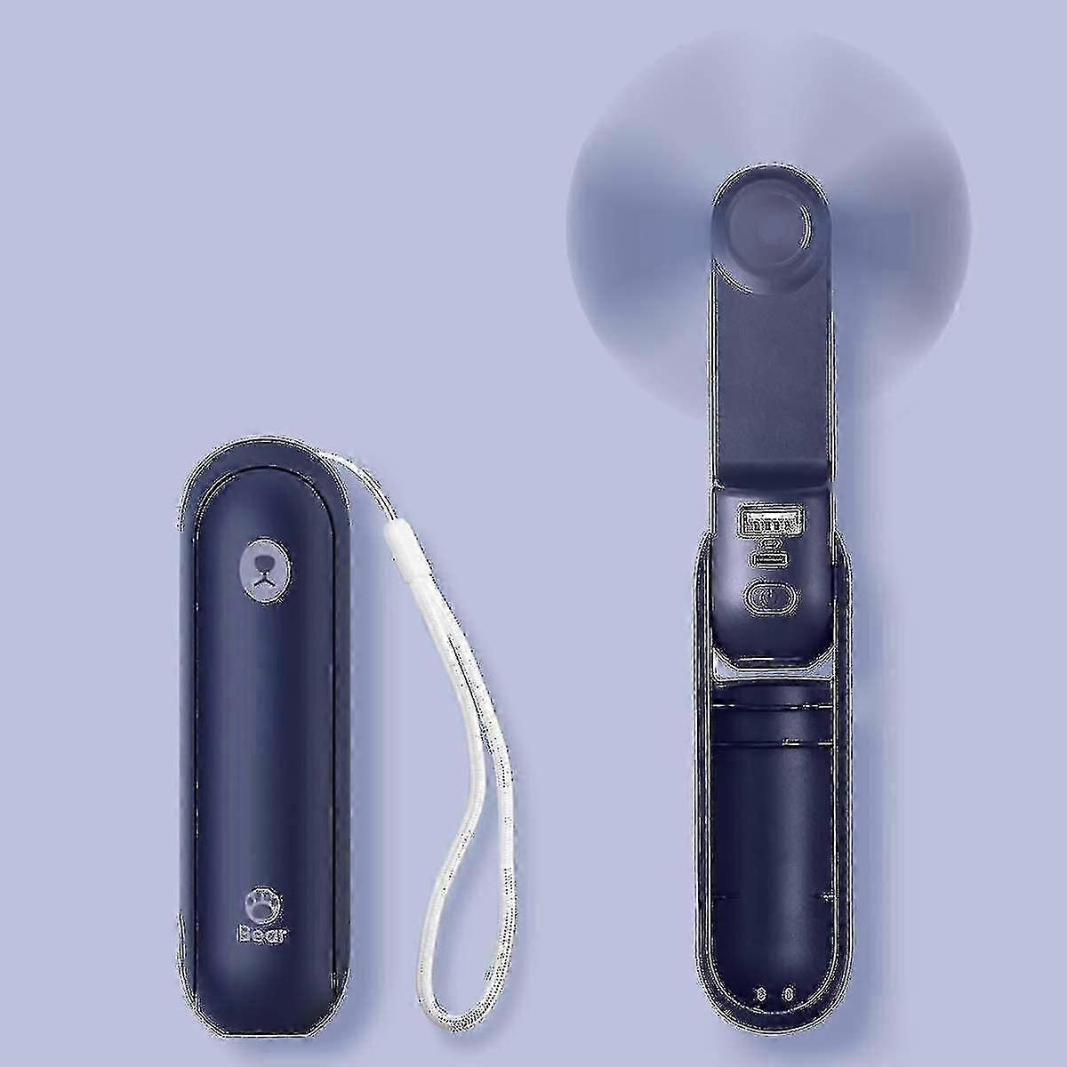 Mini Portable Hand Battery Operated 14-21 Working Hours, Usb Rechargeable Foldable Quiet Personal Fan With Power Bank