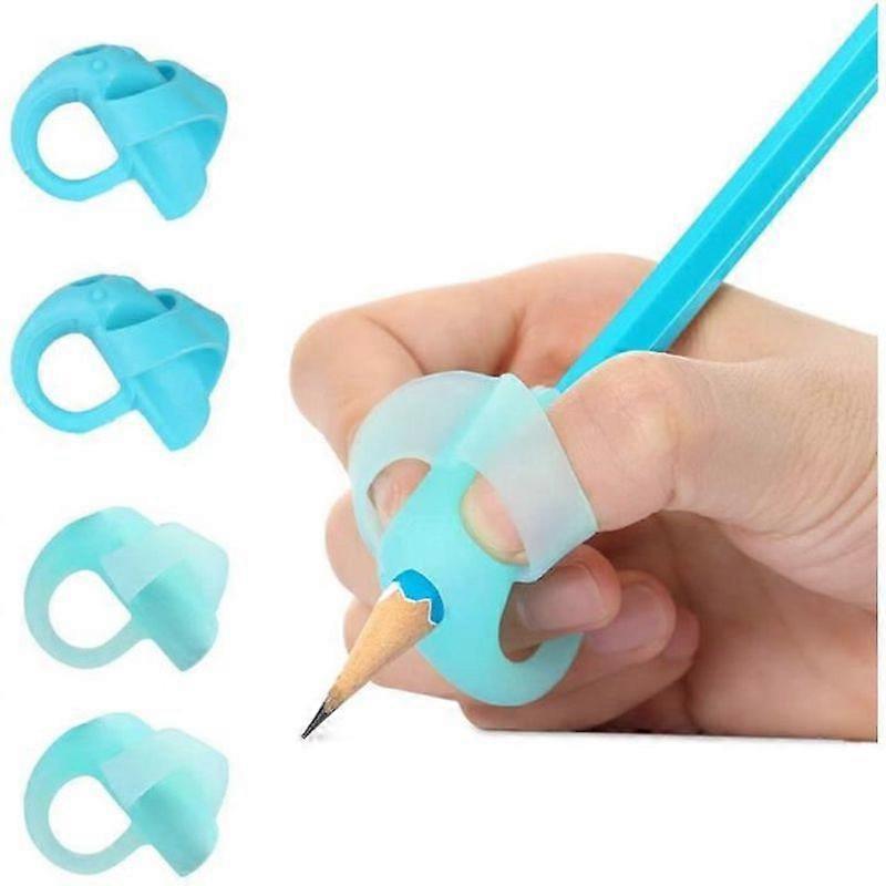 Child Finger Guide Grips for Ergonomic Pencil Writing Aid for Kids Set of 4 Blue