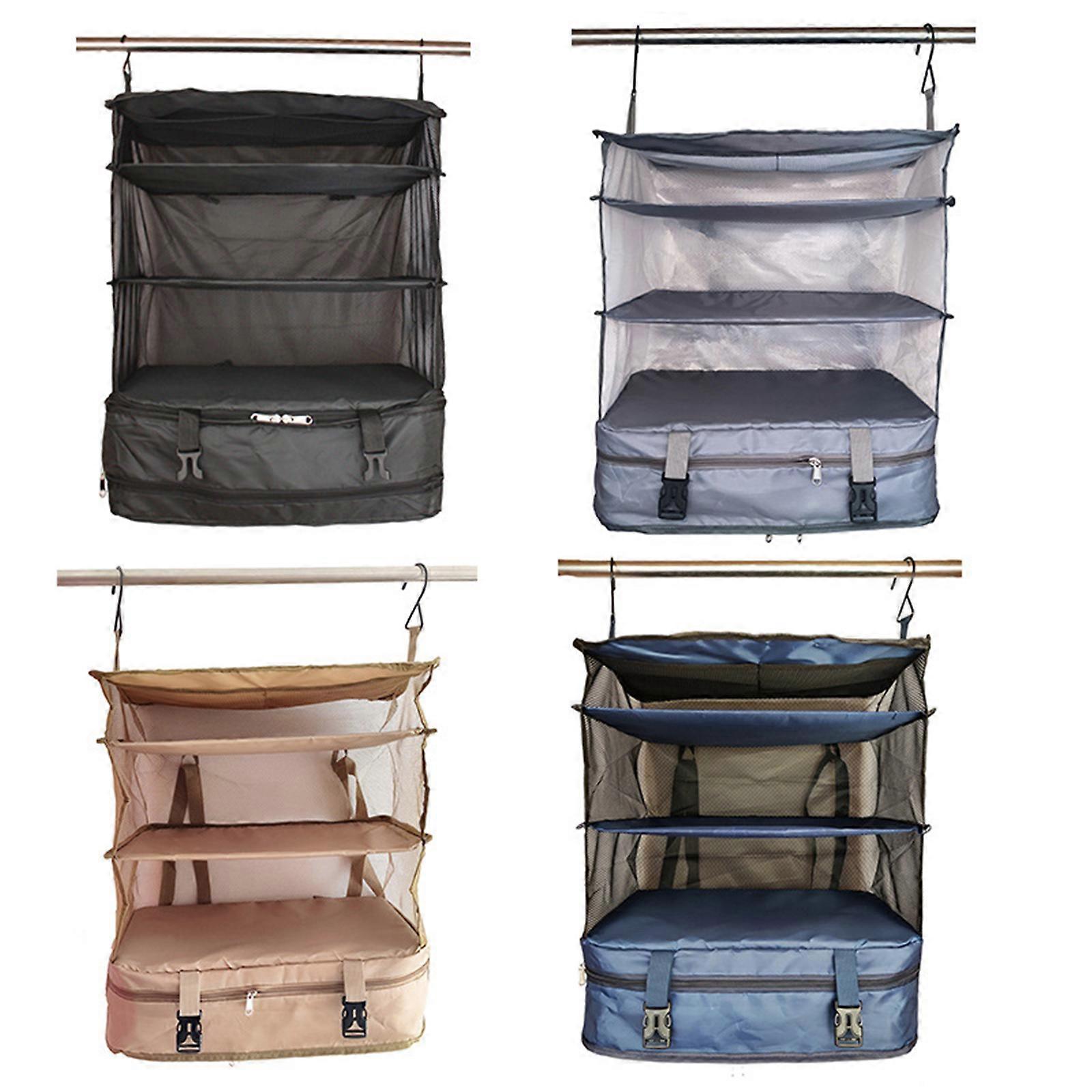 Multi-functional Clothing Travel Storage Bag Three-layer Hanging Bag Waterproof Fabric Reinforced Mesh Travel Accessories Organizer