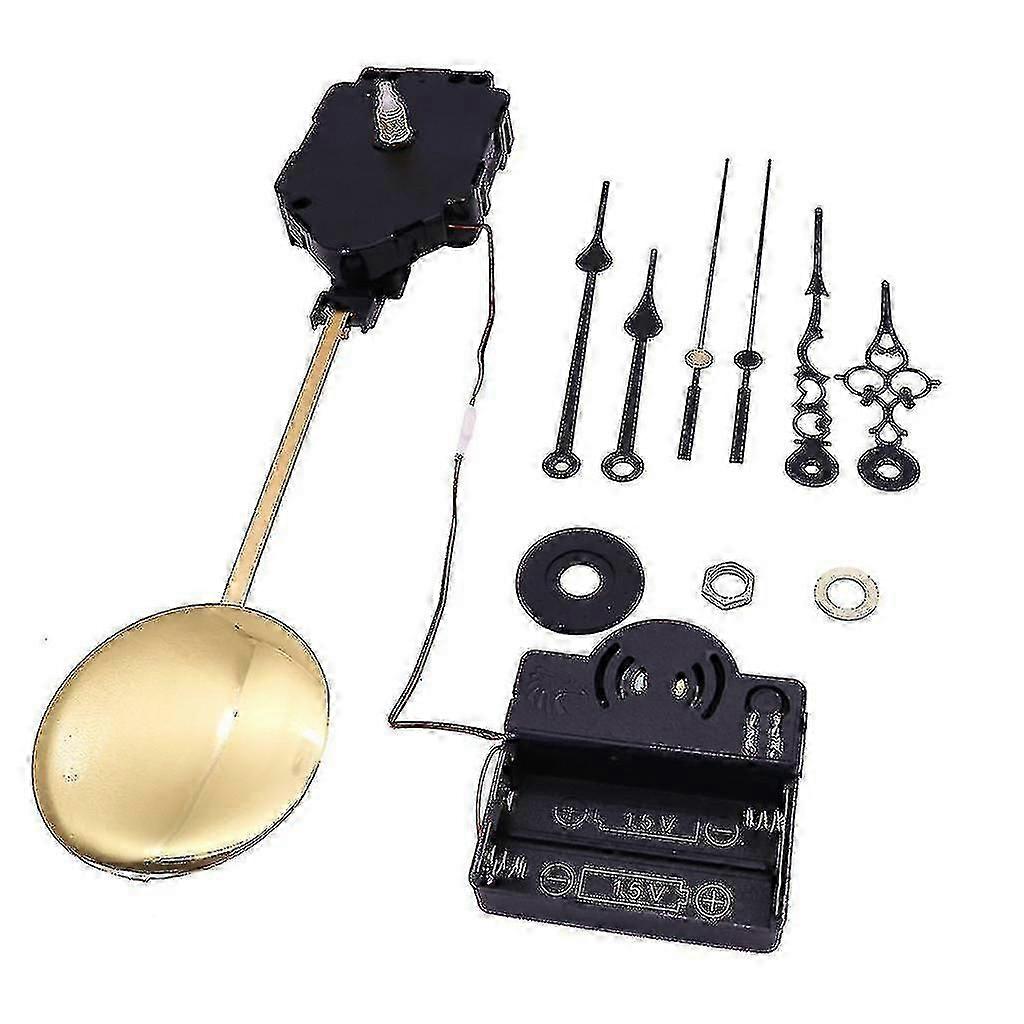 Quartz clock movement kit, shaft length 17mm, with 2 pairs of hands and pendulum