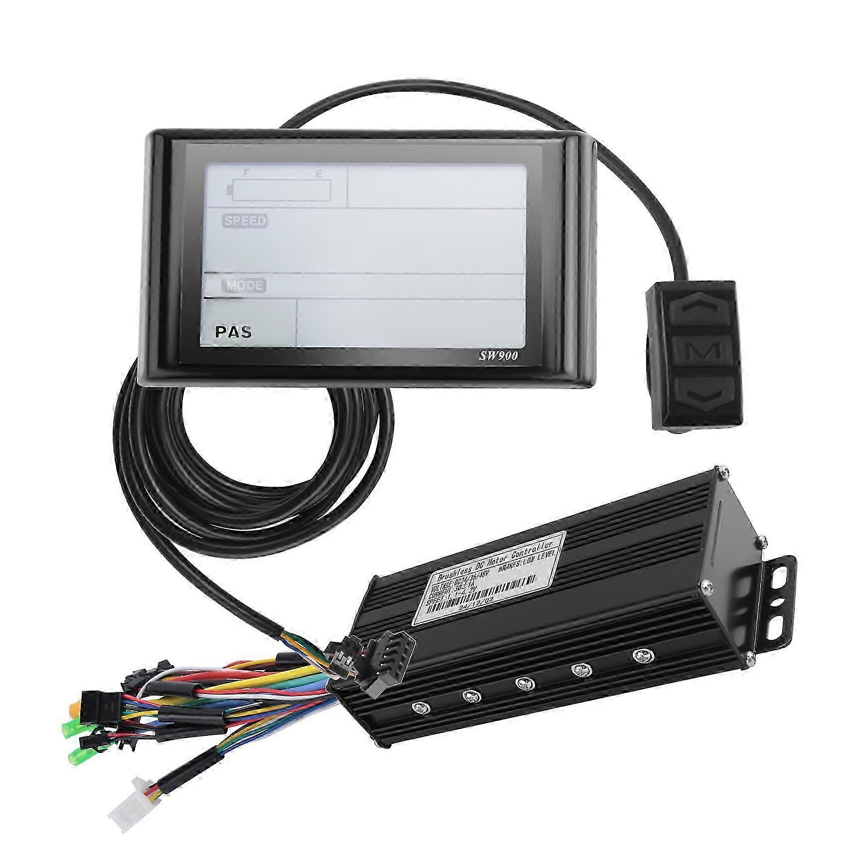 2025 36V 48V 750W 1000W Three-Mode 12 Tubes Brushless 30A Controller Throttle Brake Kit with LED SW900 Di