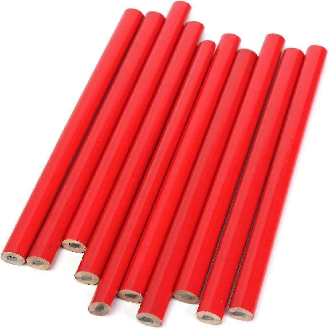 10 Pieces of 175mm Oval Woodworking Pencils with Graphite Core for Marking and Carpentry Tasks