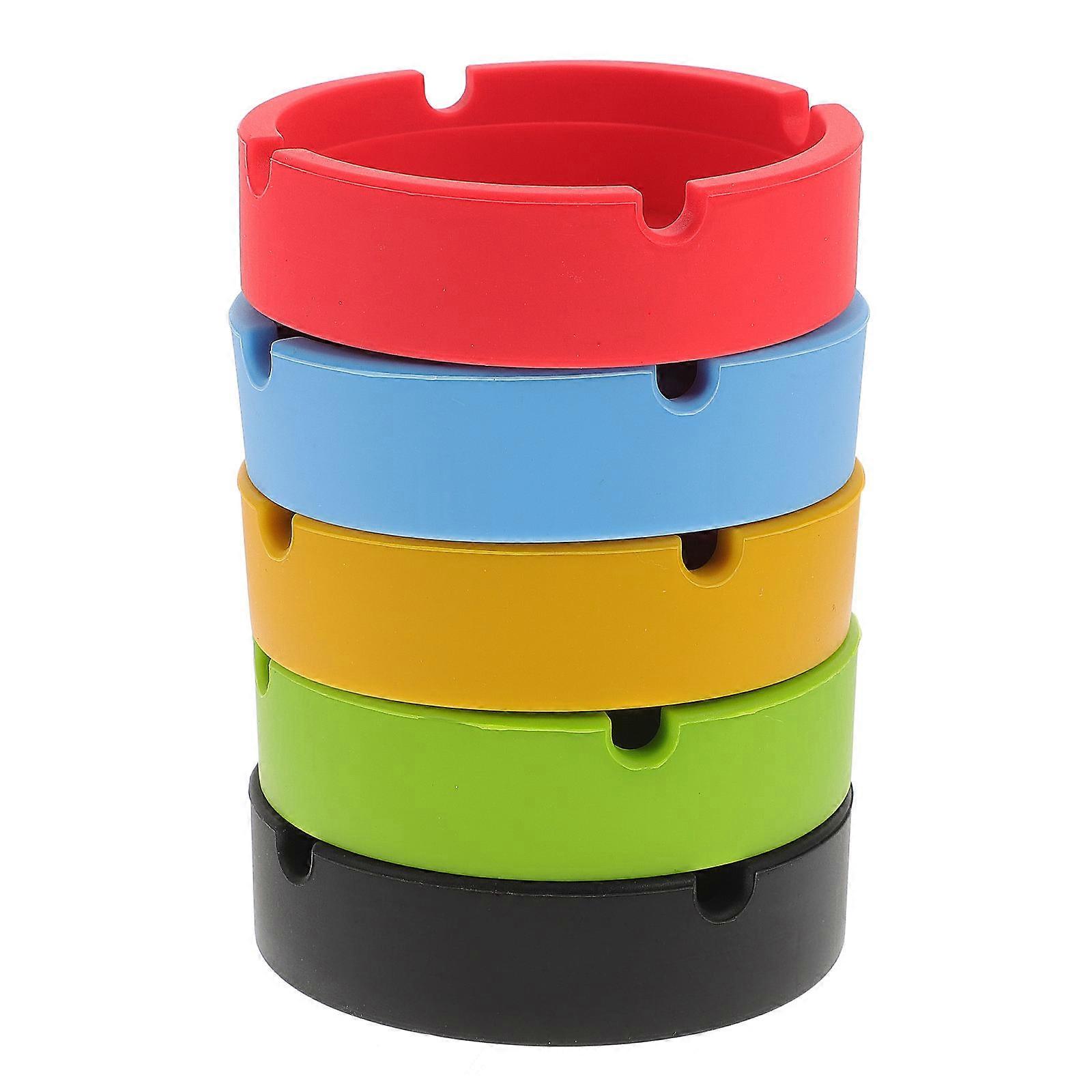 5PCS Soft Silicone Ashtray Unbreakable Heat Resistant for Holding Ash Random Color