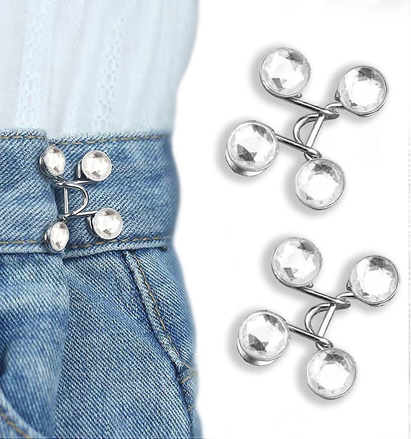 (White Brick)Jean Button Pins, Adjustable Jean Button, Detachable Jean Button Pin, No Sewing Required, Perfect Fit Instant Jean Button