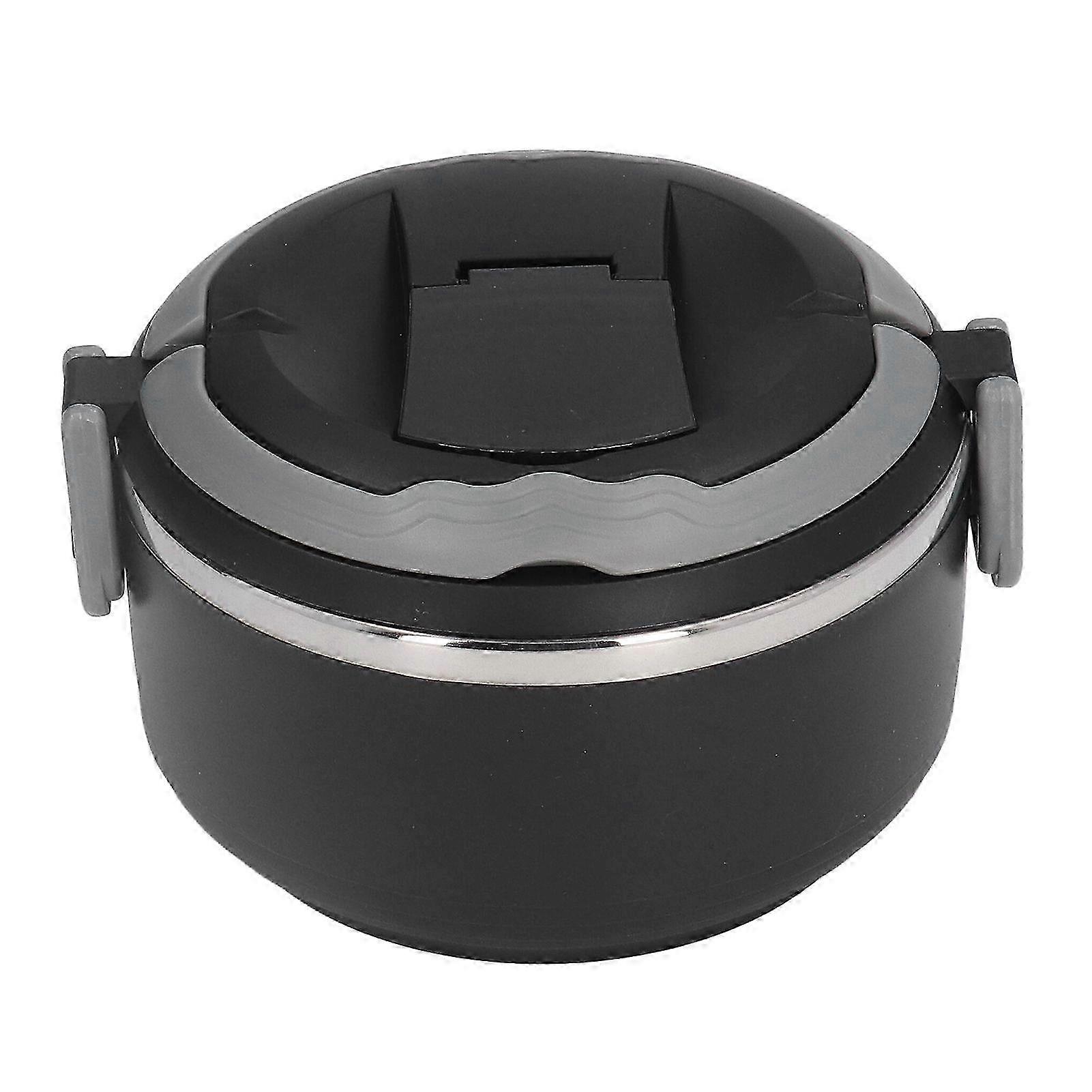 日本のステンレス鋼弁当箱-単層ブラックサーマルポータブル