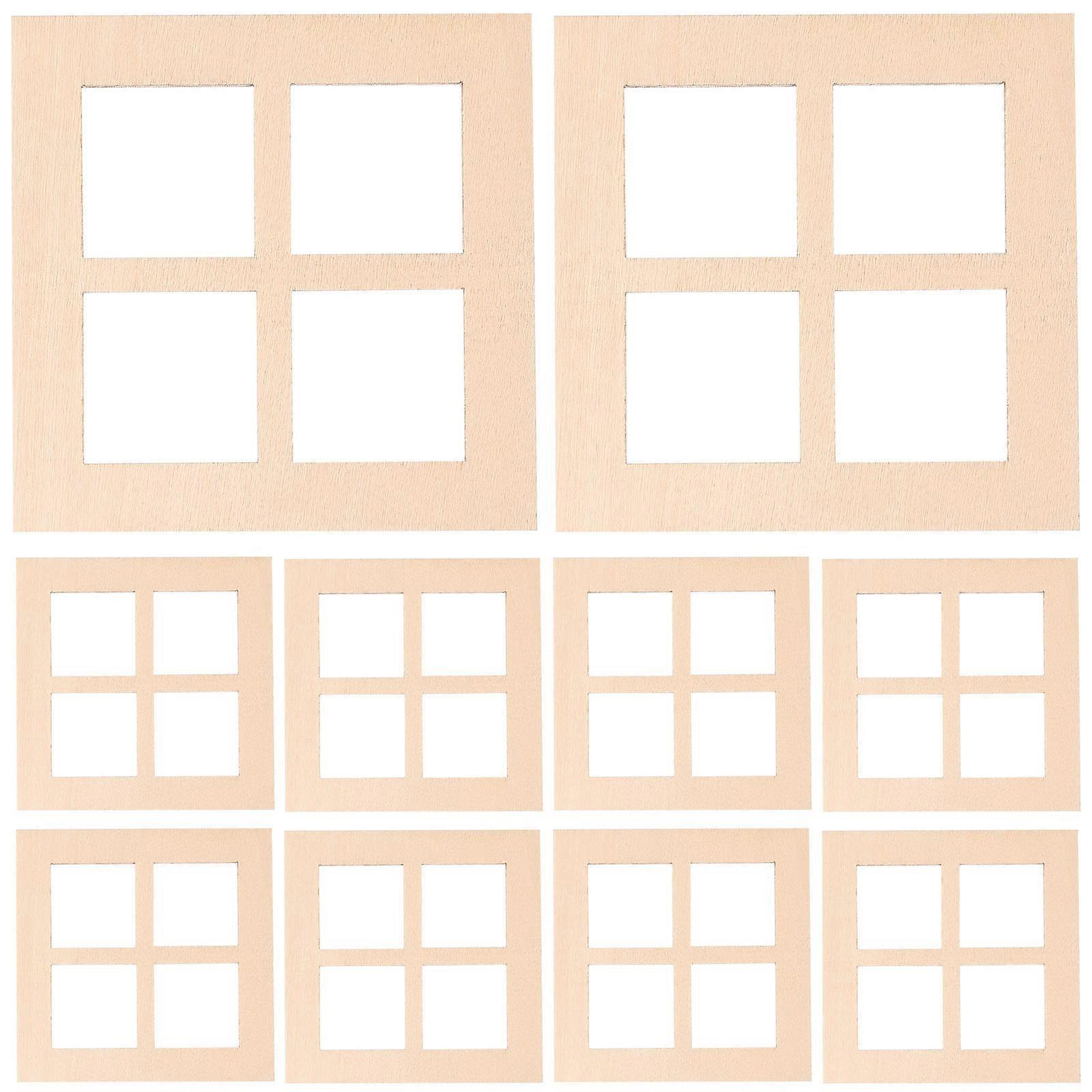 Mini Wooden Window 10Pcs Beige for Decoration with Creative Gifting Use