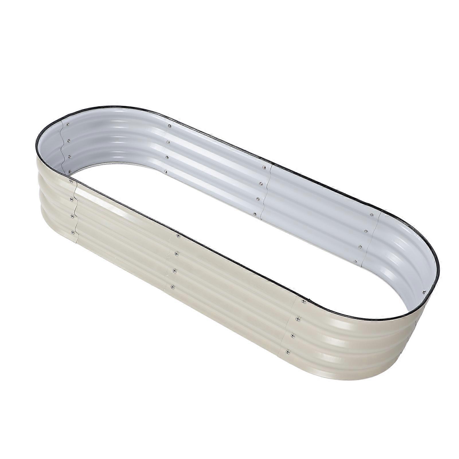 야채 과일 꽃 흰색을 위한 열린 바닥이 있는 제기 정원 침대 강철 DIY 야외 화분 상자 