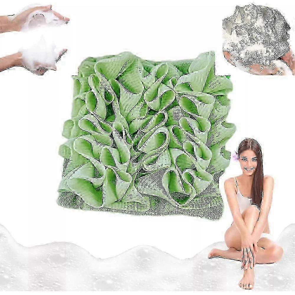 2 in 1 Green Bath Loofah Sponge