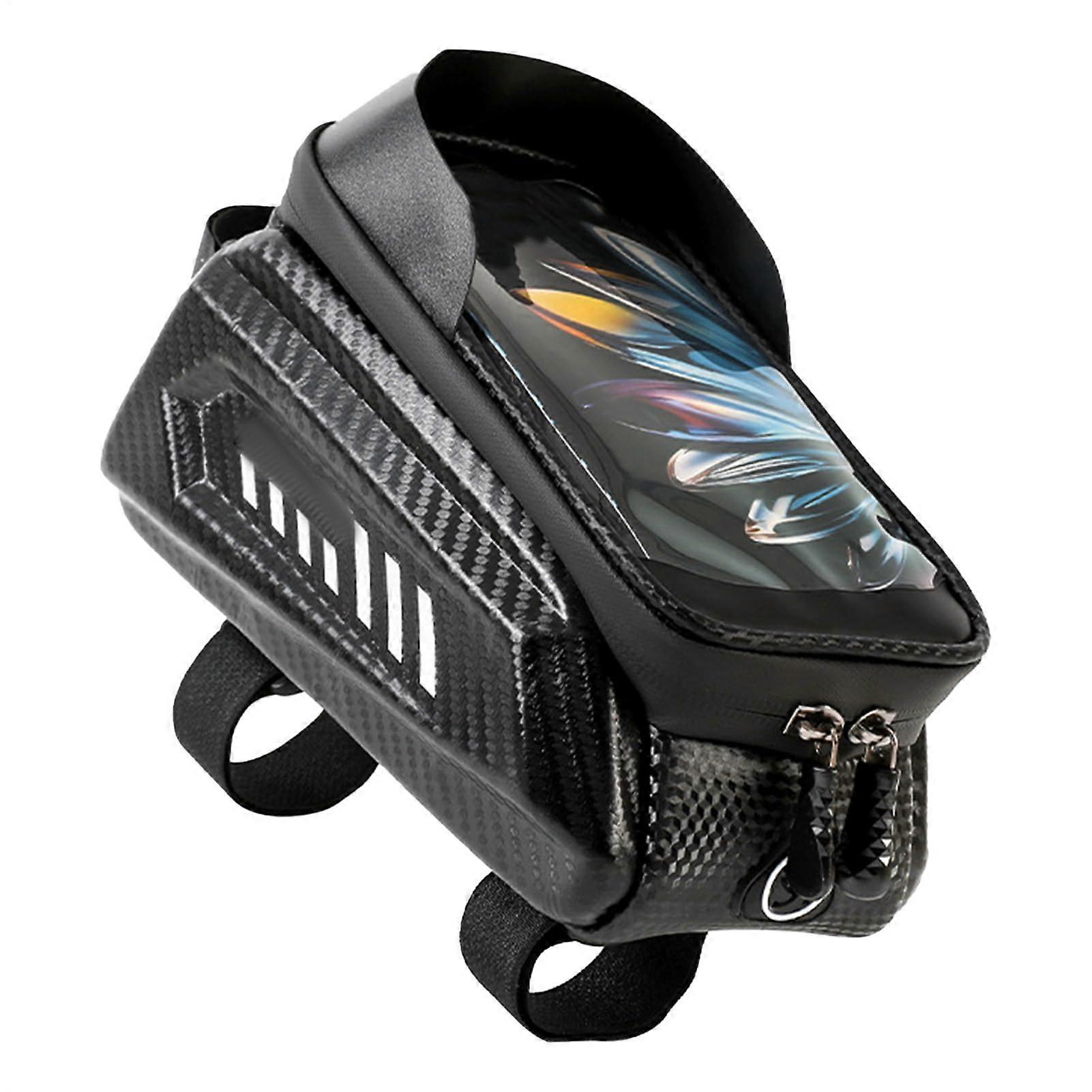 Bike Top Tube Bag | Waterproof Touchscreen Bicycle Frame Pouch for Mountain and Road Bikes | Easy Access Storage Pack
