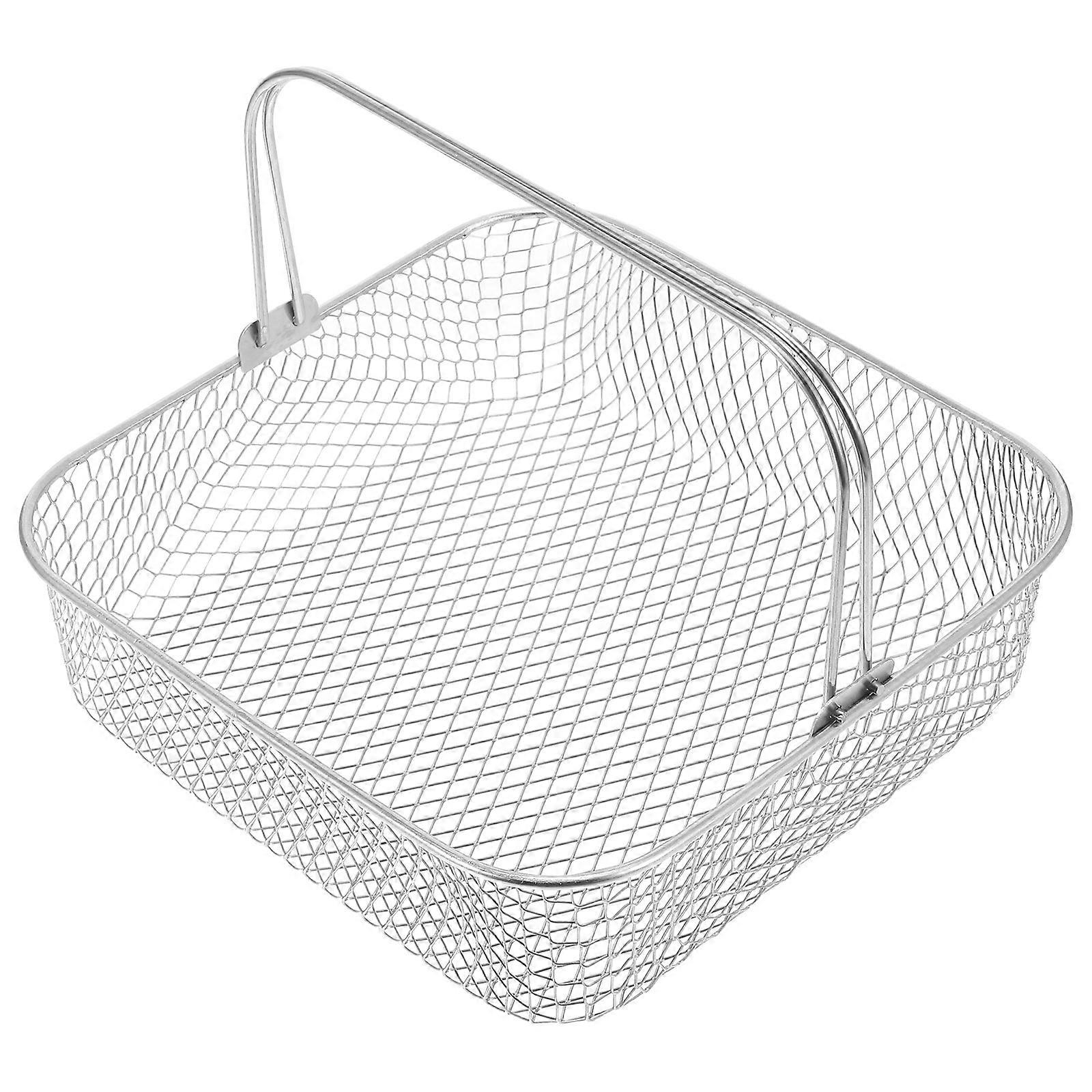 Air Fryer Basket Square Frying Accessory for Chips, Chicken Wings & Snacks with Optimal Air Circulation for Even Cooking