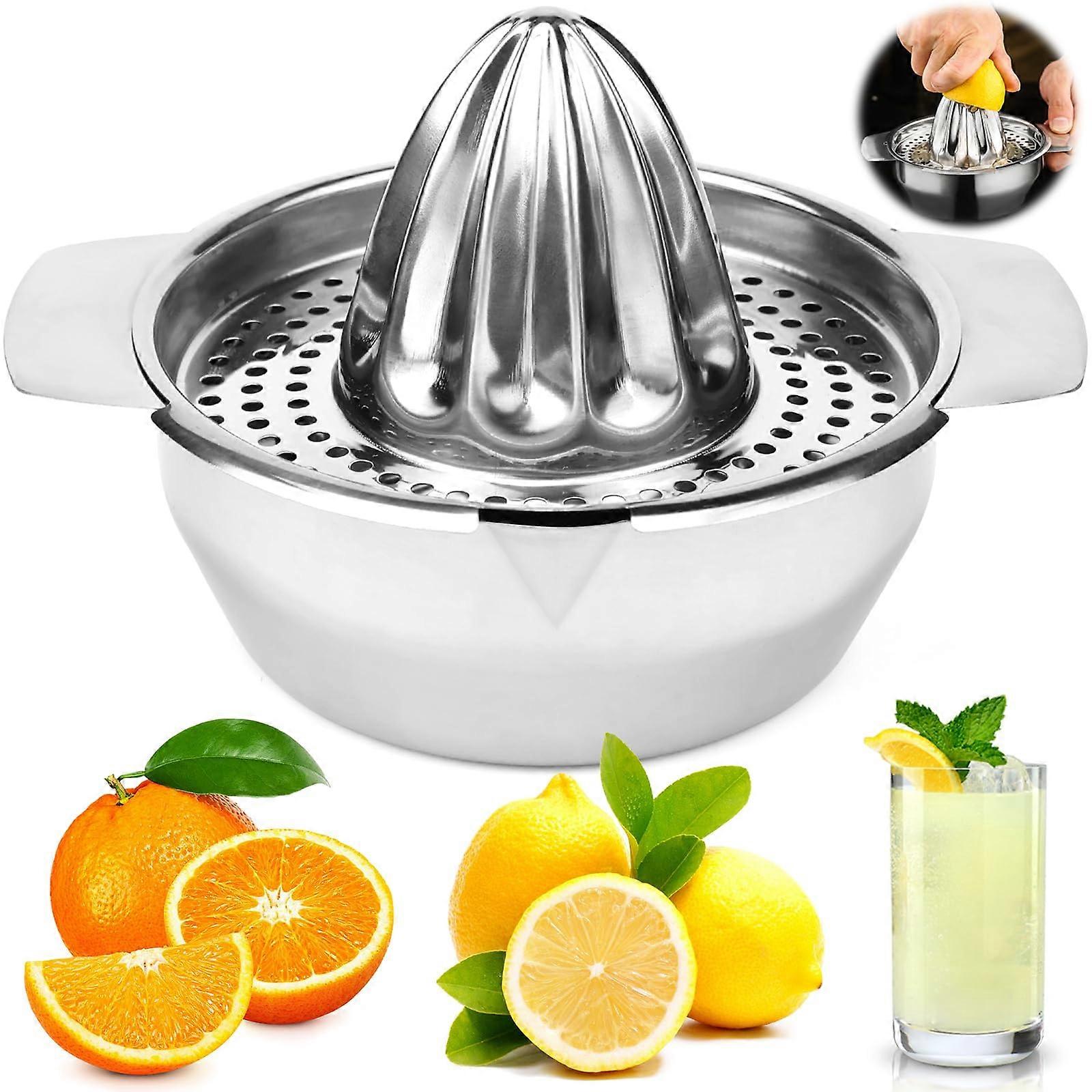 Lemon Squeezer Manual, 400ml Citrus Juicer, Stainless Steel 18/8, Rustproof Grapefruit & Orange Squeezer, Professional Quality