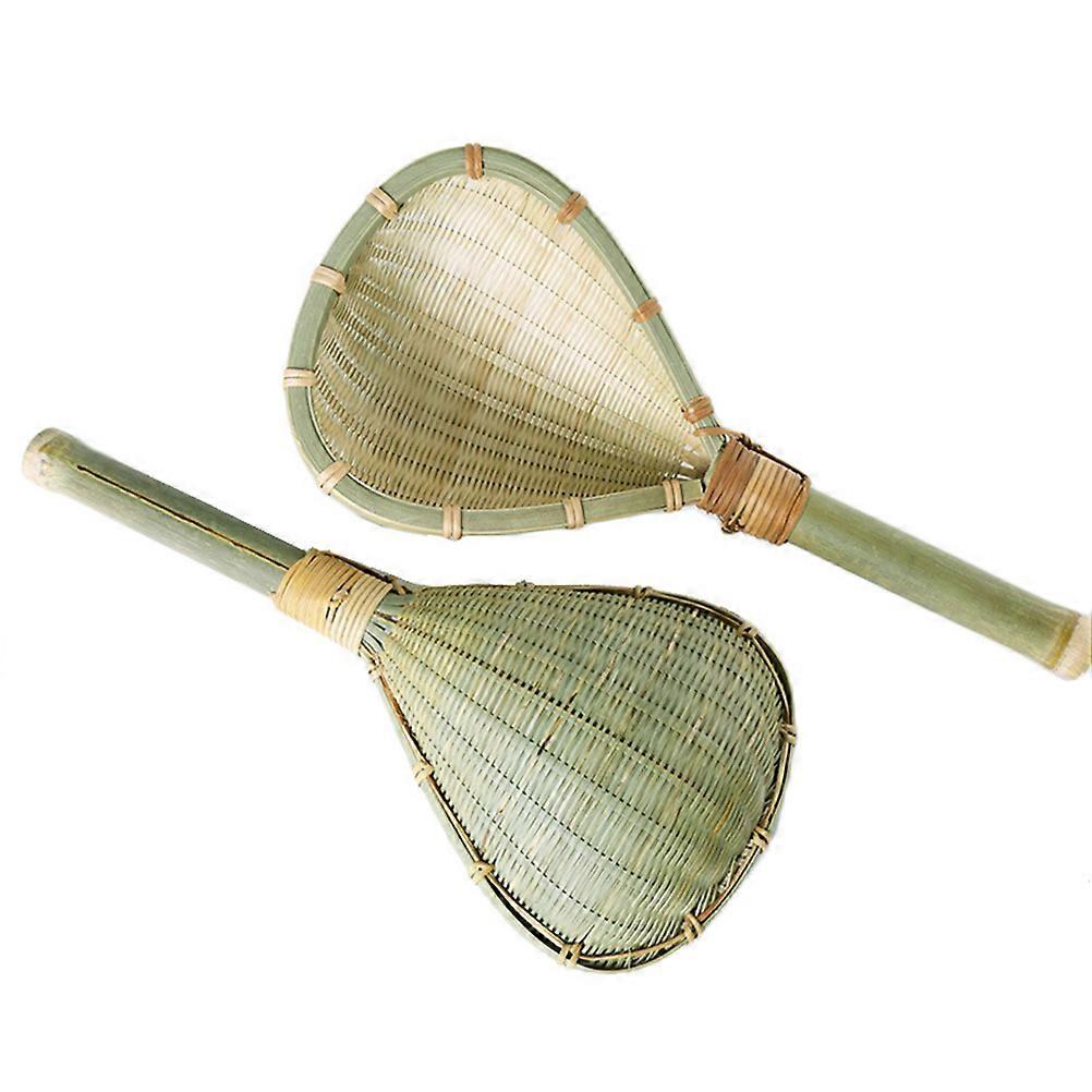 Bamboo Rice Strainer Multipurpose Kitchen Utensil For Cooking And Food Preparation Curved Shape Green 43x23x8cm Filtering Water 1Set
