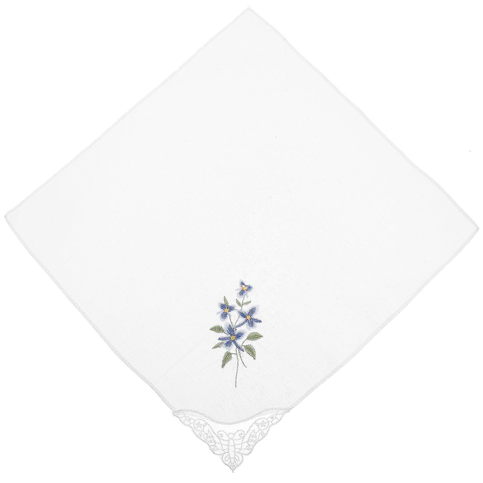 Vintage Lace Cotton Handkerchief for Women – Elegant Embroidered Floral Design, Lightweight and Versatile for Daily Use, Afternoon Tea, Mothers,