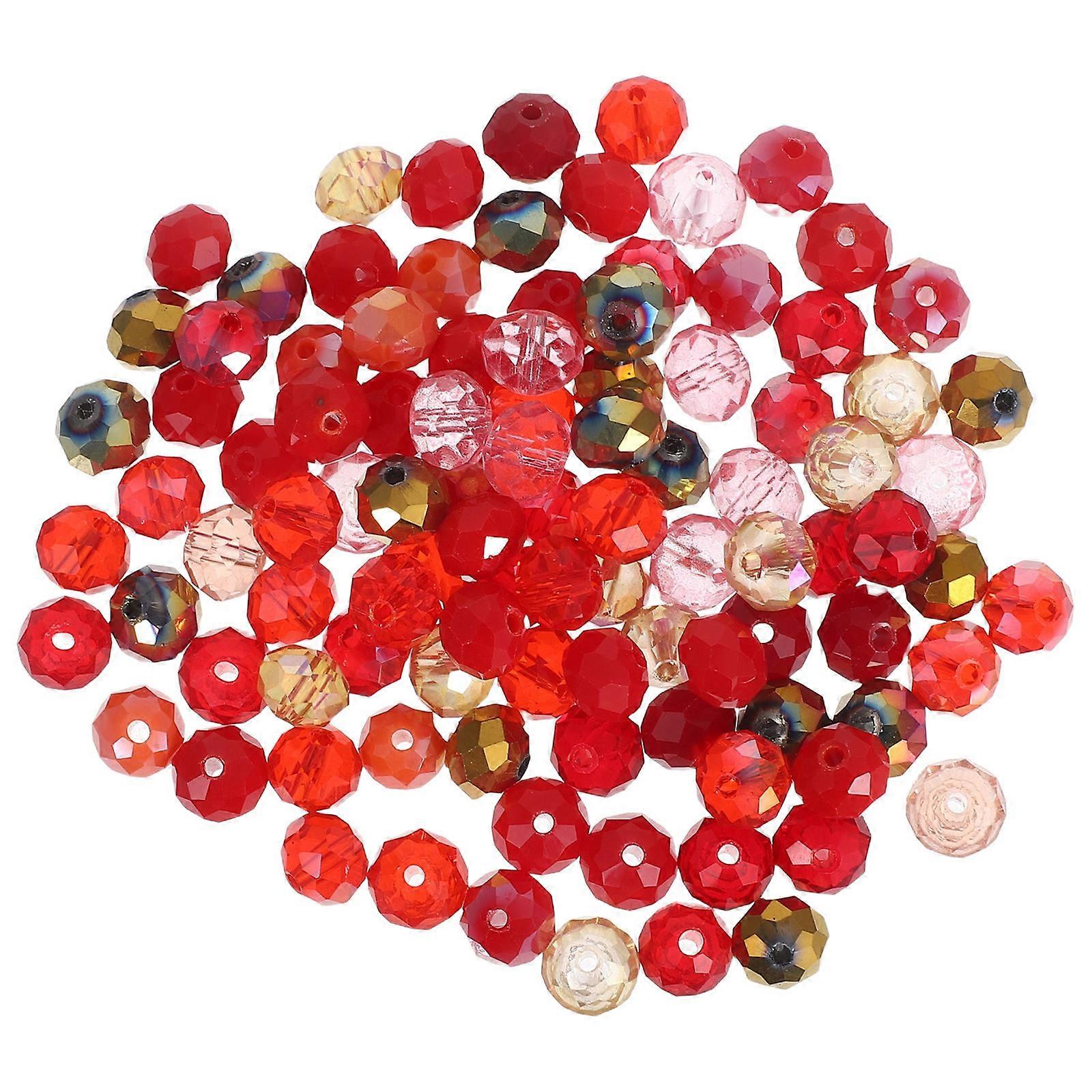 Crafting Beads Glass Charms For Jewelry Making Diy Enthusiasts Flat Round Red 0.80X0.80X0.50Cm Small Beads 100Pcs