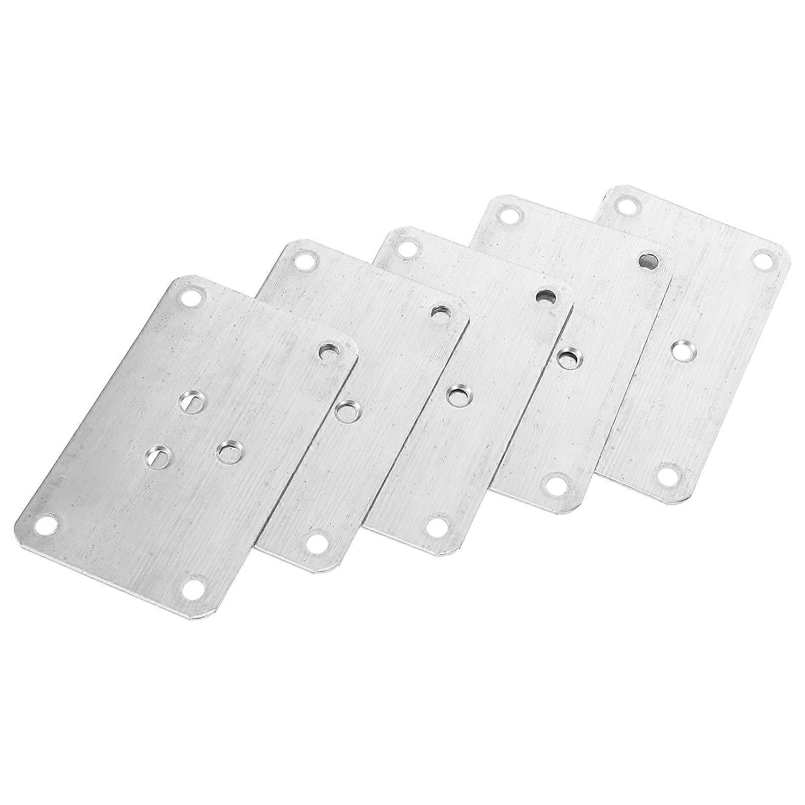 Furniture Brackets Table Leg Mounting Hardware Furniture Makers Silver 3.81X2.36X0.59in Furniture Fixing Foot 5Pcs