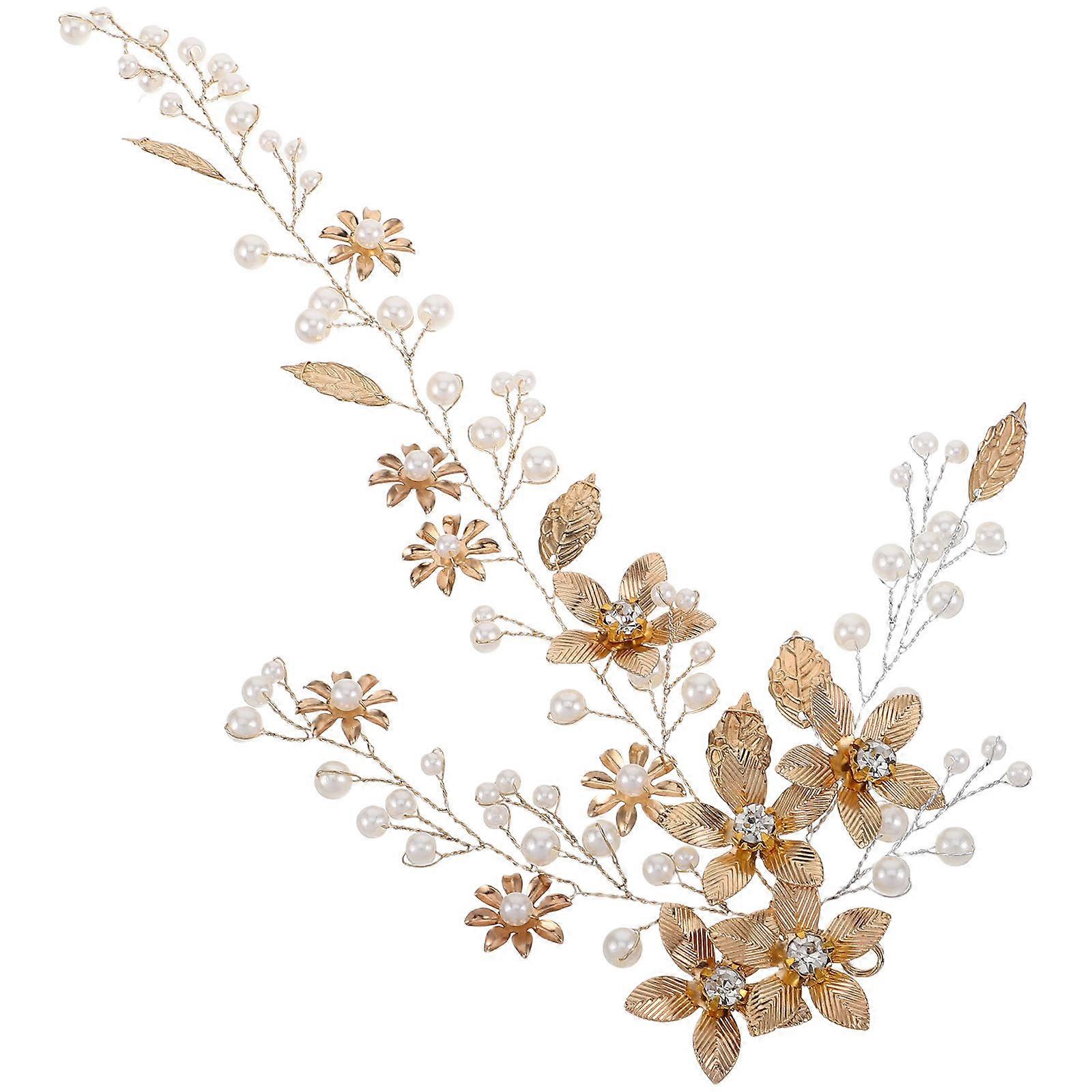 Here's a polished and professional product description based on the title you provided:
**Elegant Beaded Bridal Headpiece – Handmade Gold Hair