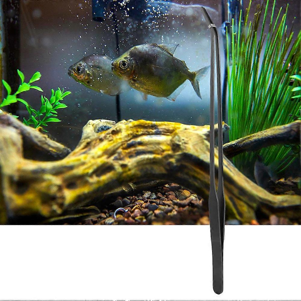Stainless Steel Aquarium Tweezers Set Aquarium Plant Tool (Curved)
