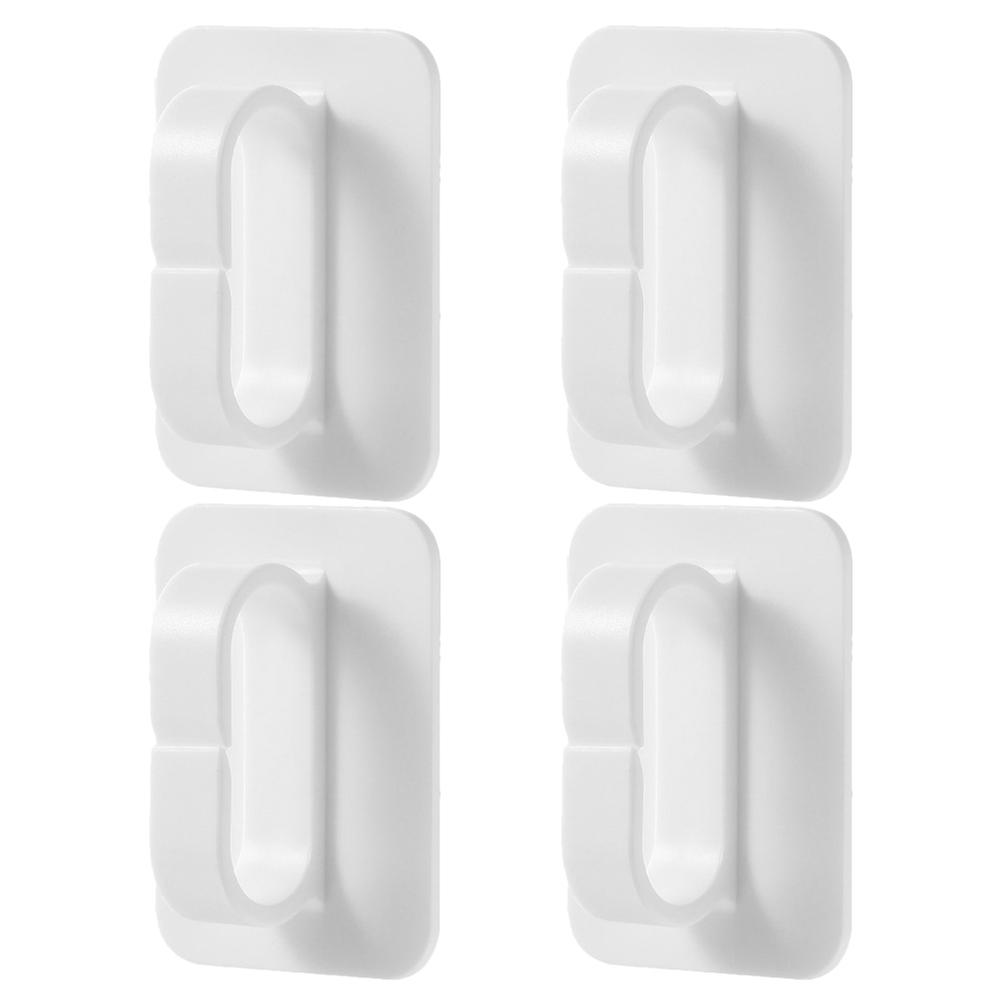4pcs Multipurpose Adhesive Wall Hooks, White Sticky Towel Holders for Bathroom, Bedroom, Kitchen – Space Saving Design for Smooth Surfaces