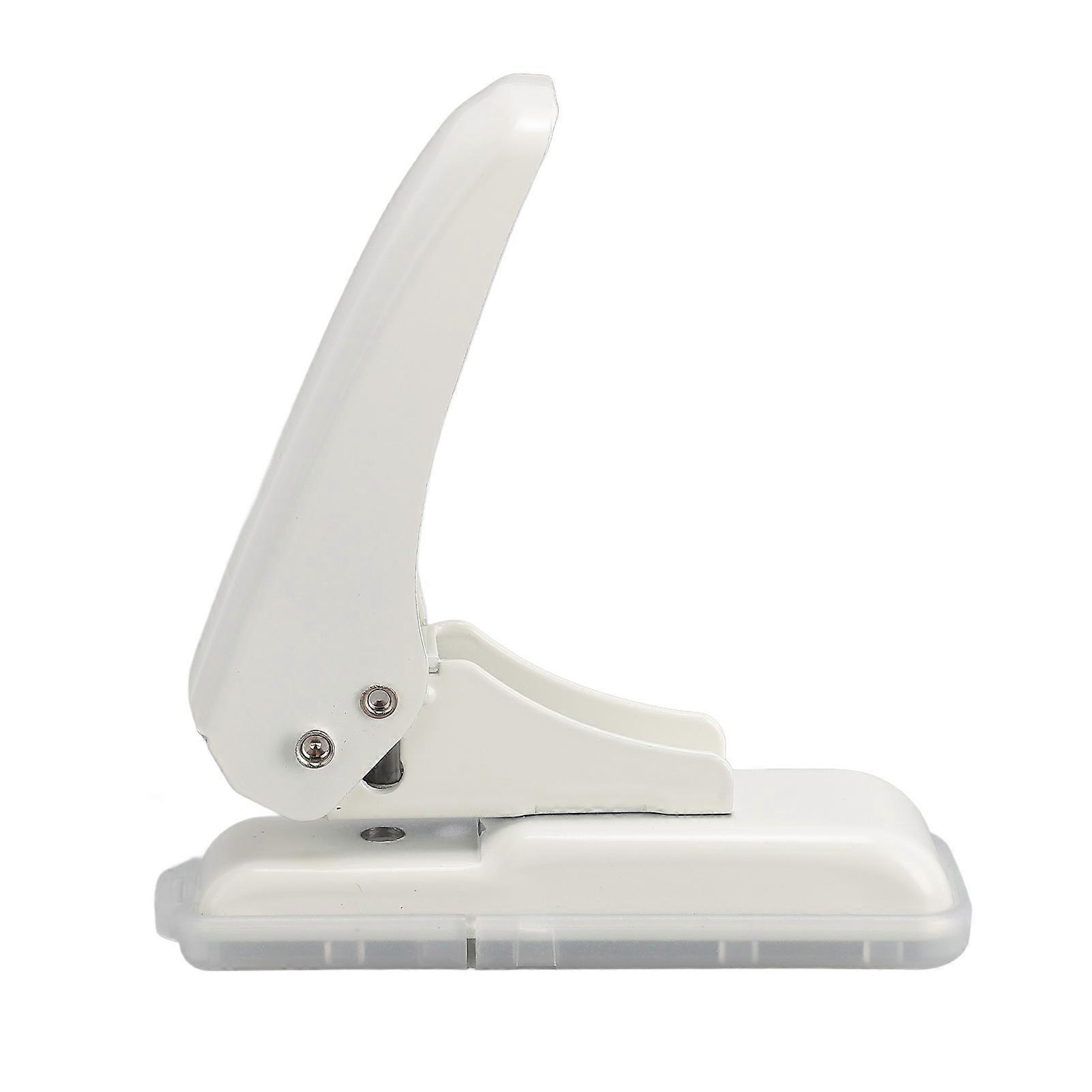 5.5mm Single Hole Punch, Round Hole Paper Punch, Loose Leaf Punch, Card, Leather, Plastic Cover, 40 Sheet Capacity, White