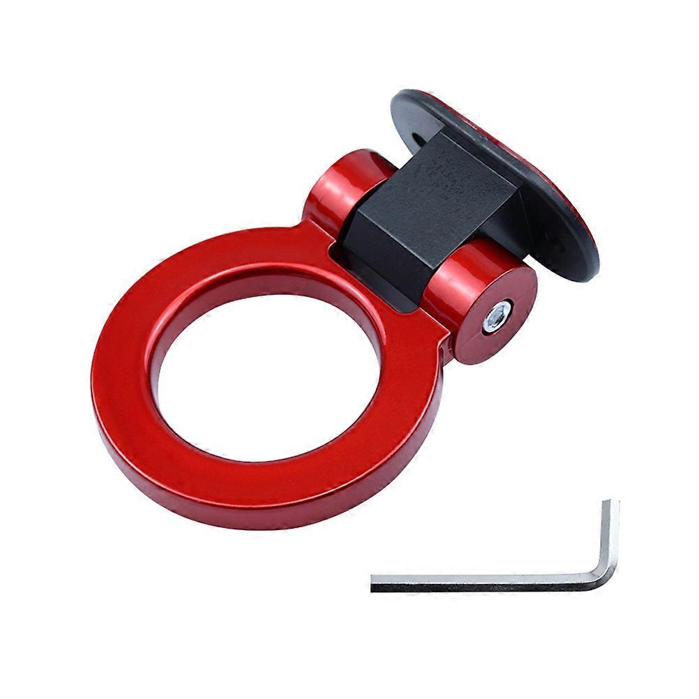 Trailer Simulation Tow Hook Car Tow Hook Decor Vehicle Modified Trailer Hook Sticker Red 11X6.5cm Compact 2Pcs