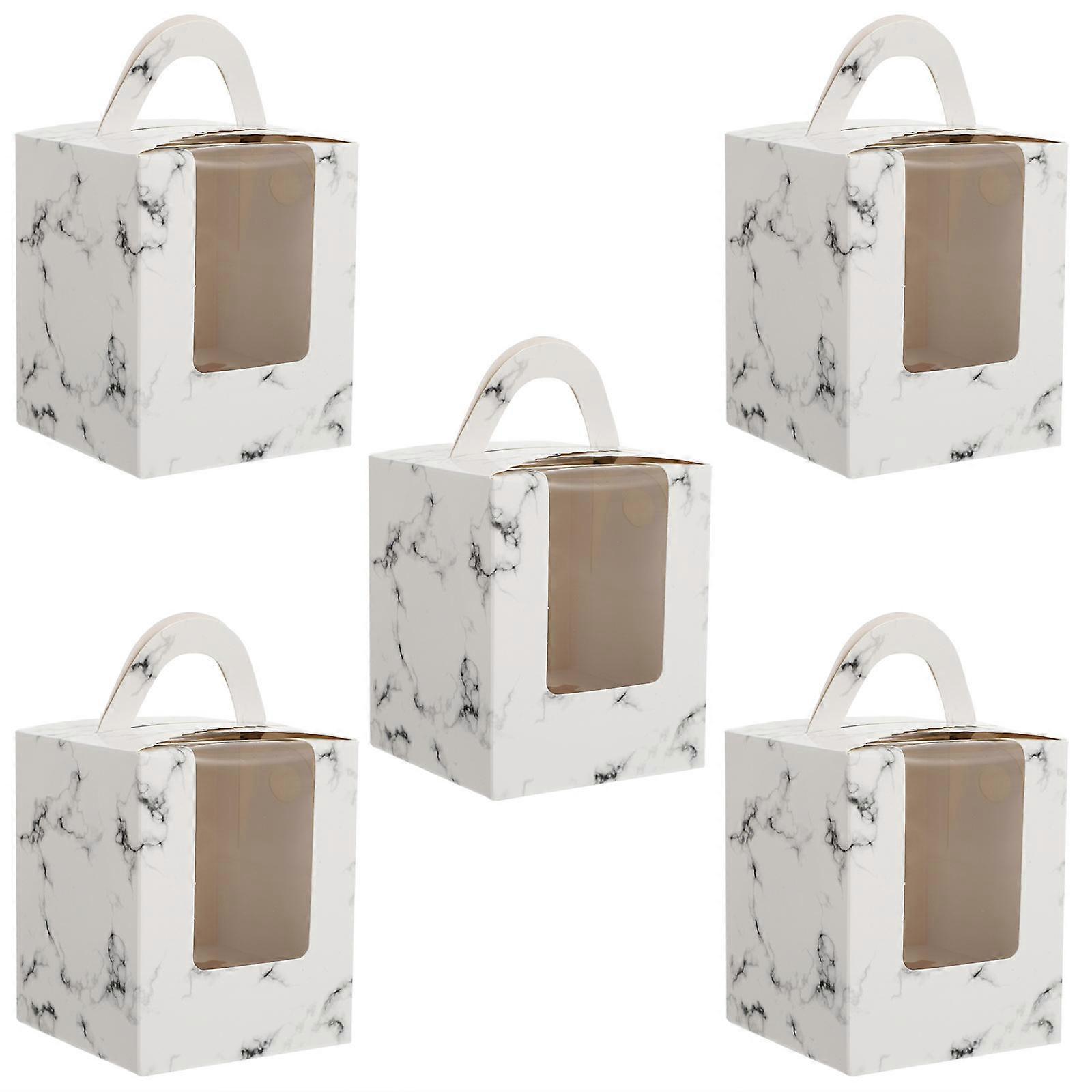 Paper Cupcake Storage Box Practical Dessert Containers Rectangular Shape 20Pcs