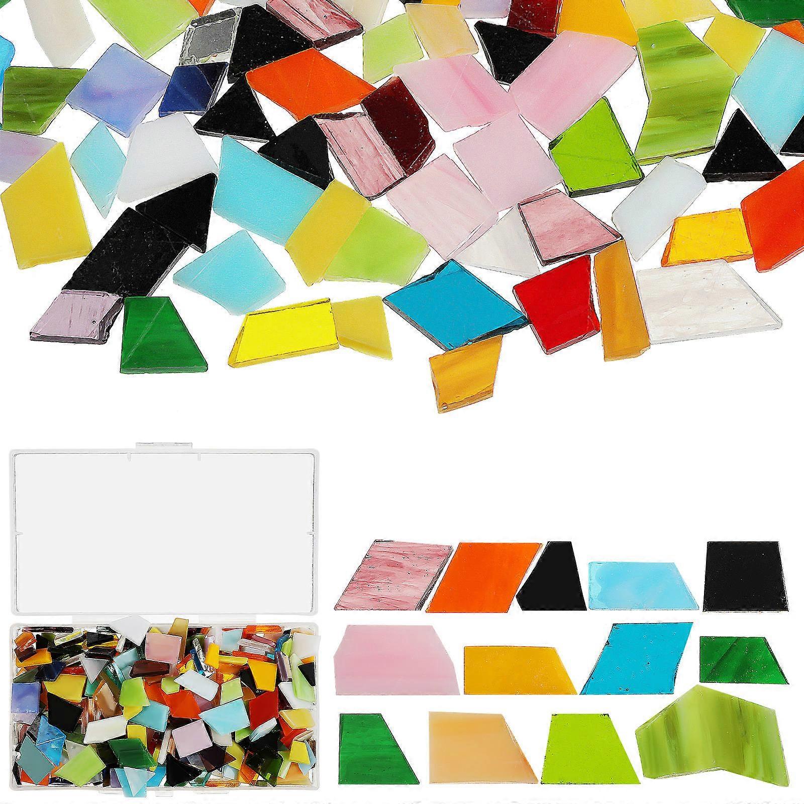 Glass Tiles Mosaic Pieces Diy Craft For Art Projects Irregular Shapes Multi