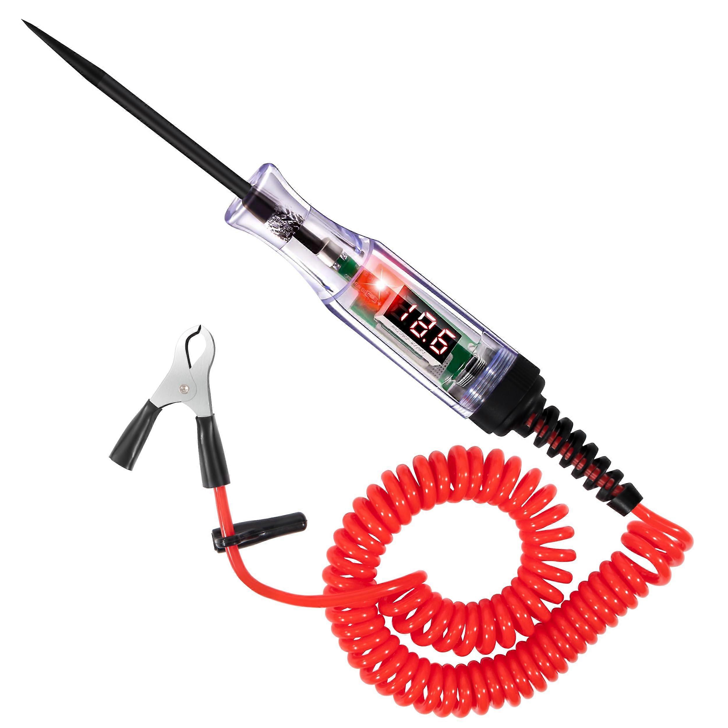 Automotive Circuit with Voltmeter Display Car Circuit Tester LED Backlight Electric Light Test Pen Bidirectional DC Voltage Tester 348V