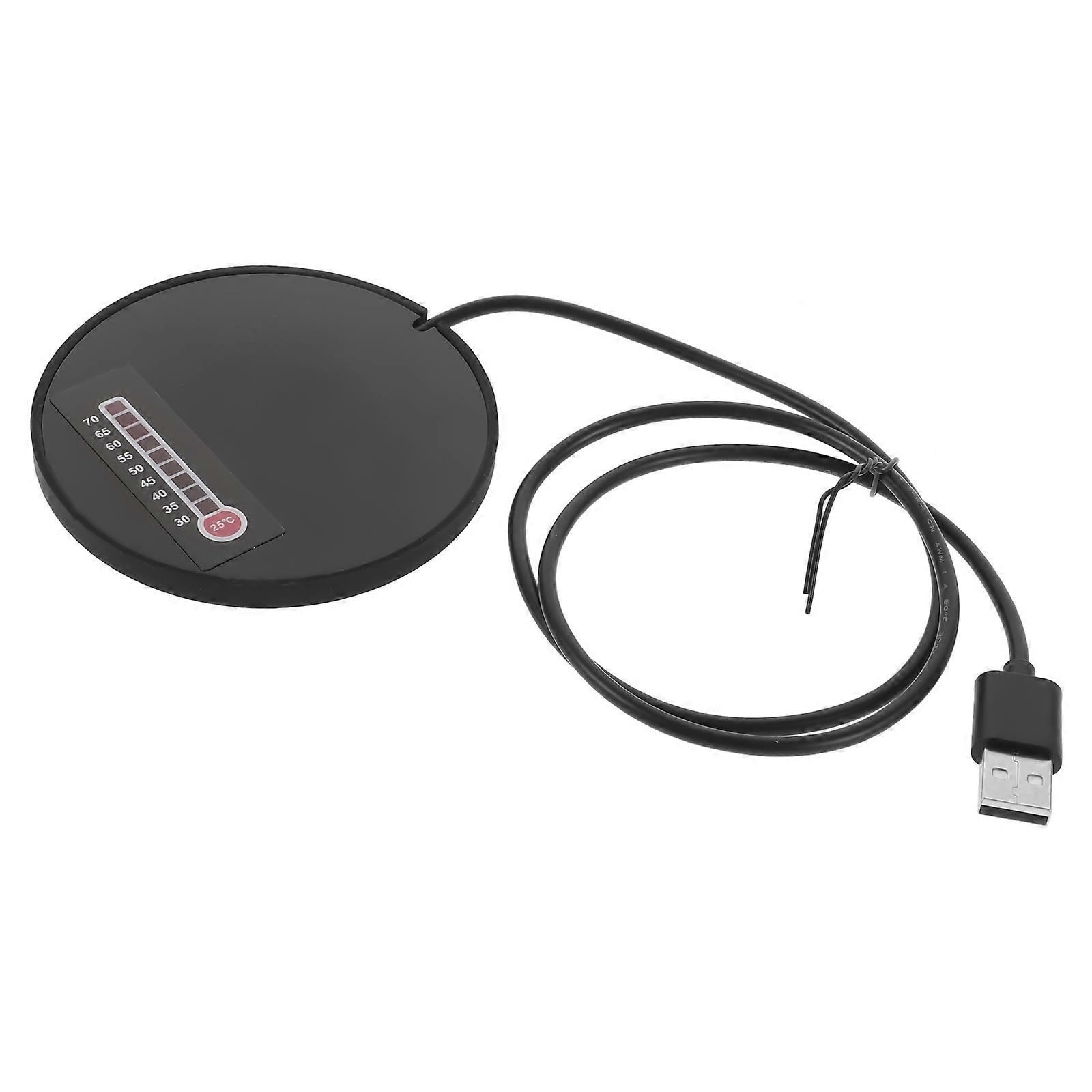 Cup Warmer Electric Mug Heating Coaster With Temperature Display For Home Use 9.00X9.00X0.60CM Rubber Simple Design 1Set