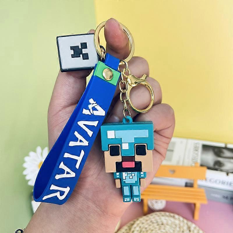 My World Keychain Silicone Pendant Blue